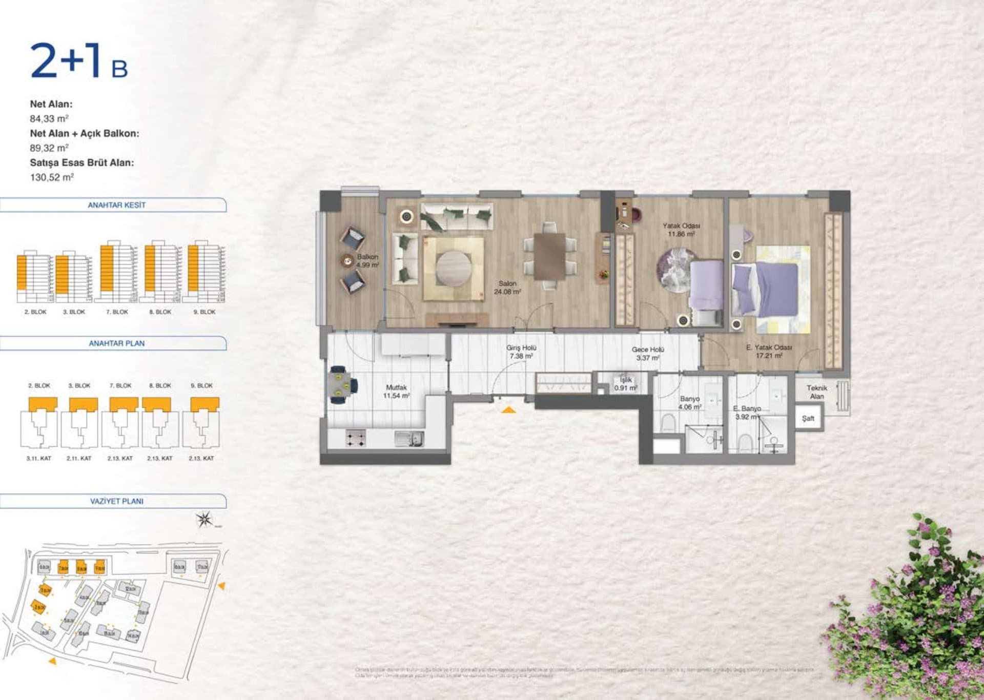 Avrupa Konutlari Yenimahalle Project – 2+1 Type B floor plan