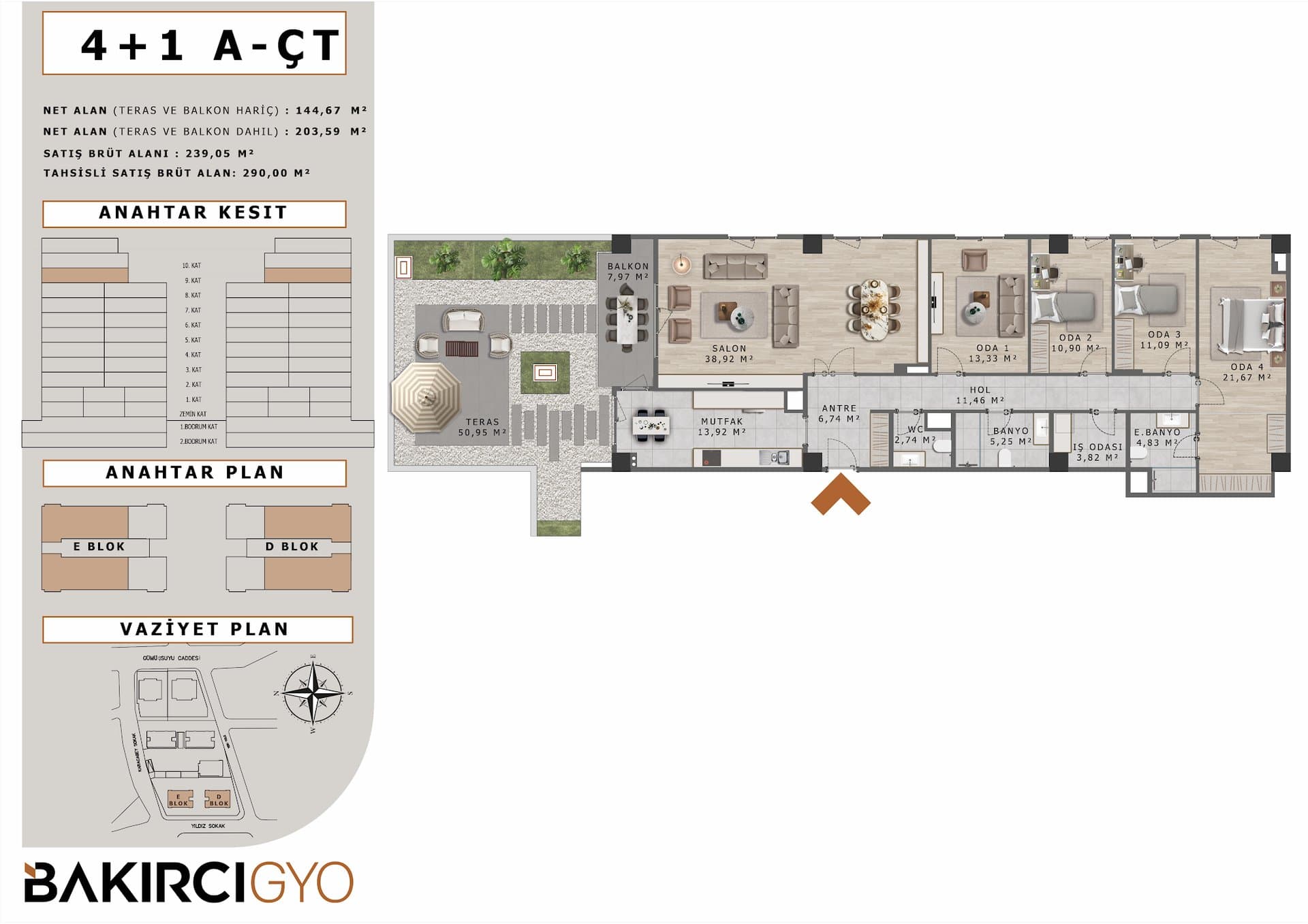 Bakirci Zenit Topkapi Project – 4+1 Roof Terrace Type A-CT floor plan
