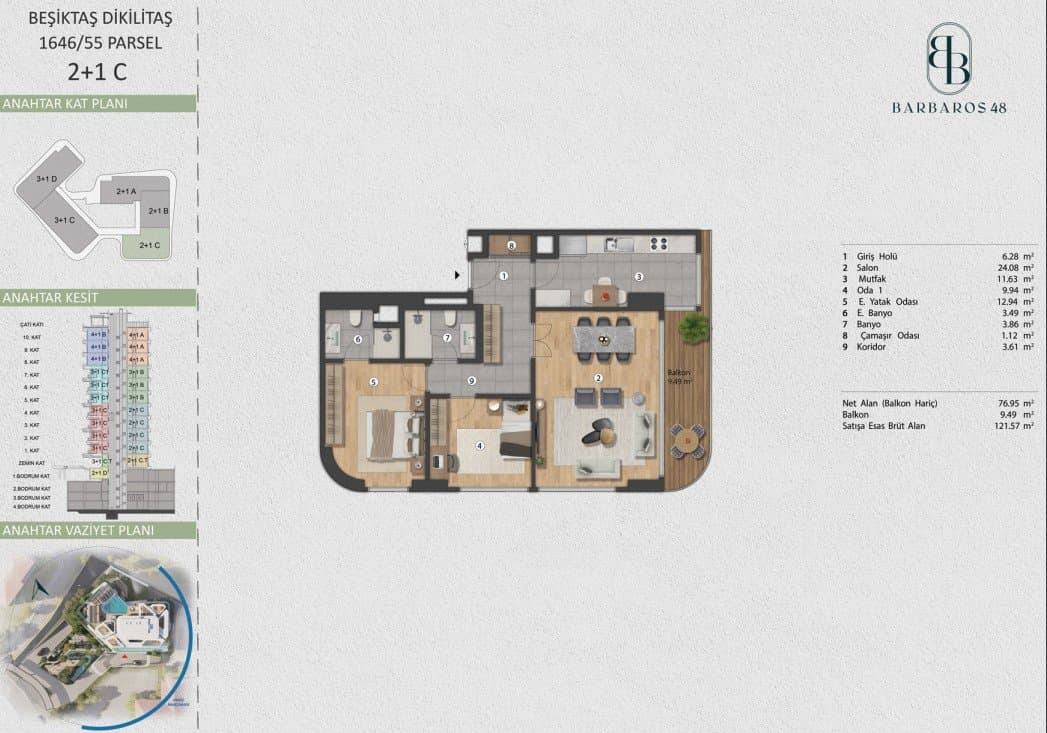 Barbaros 48 Project – 2+1 Type C floor plan