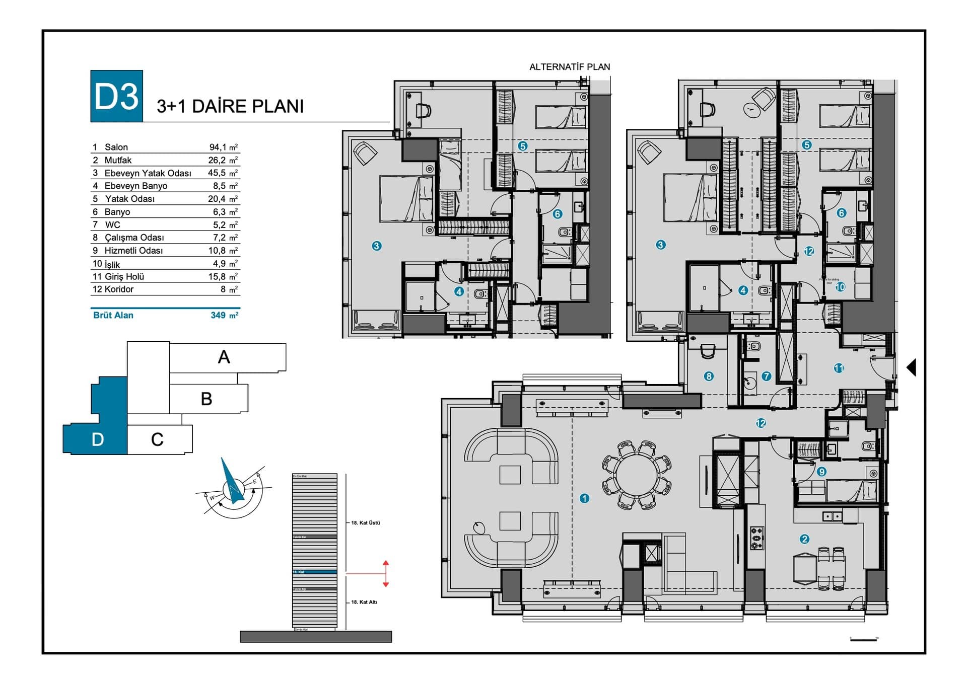 Ciftci Towers Project – 3+1 D3 floor plan