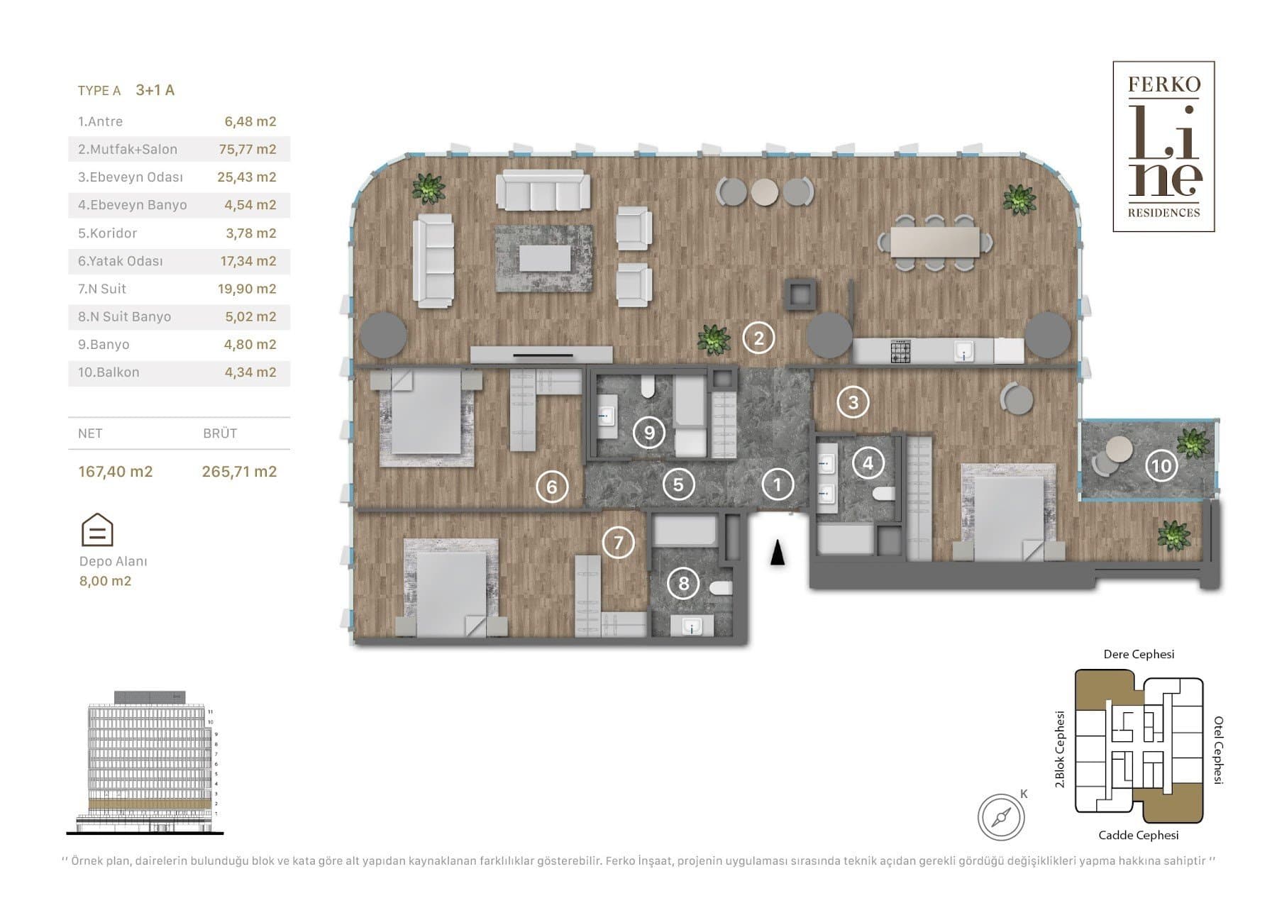Проект Ferko Line Residences – планировка 3+1 Type A