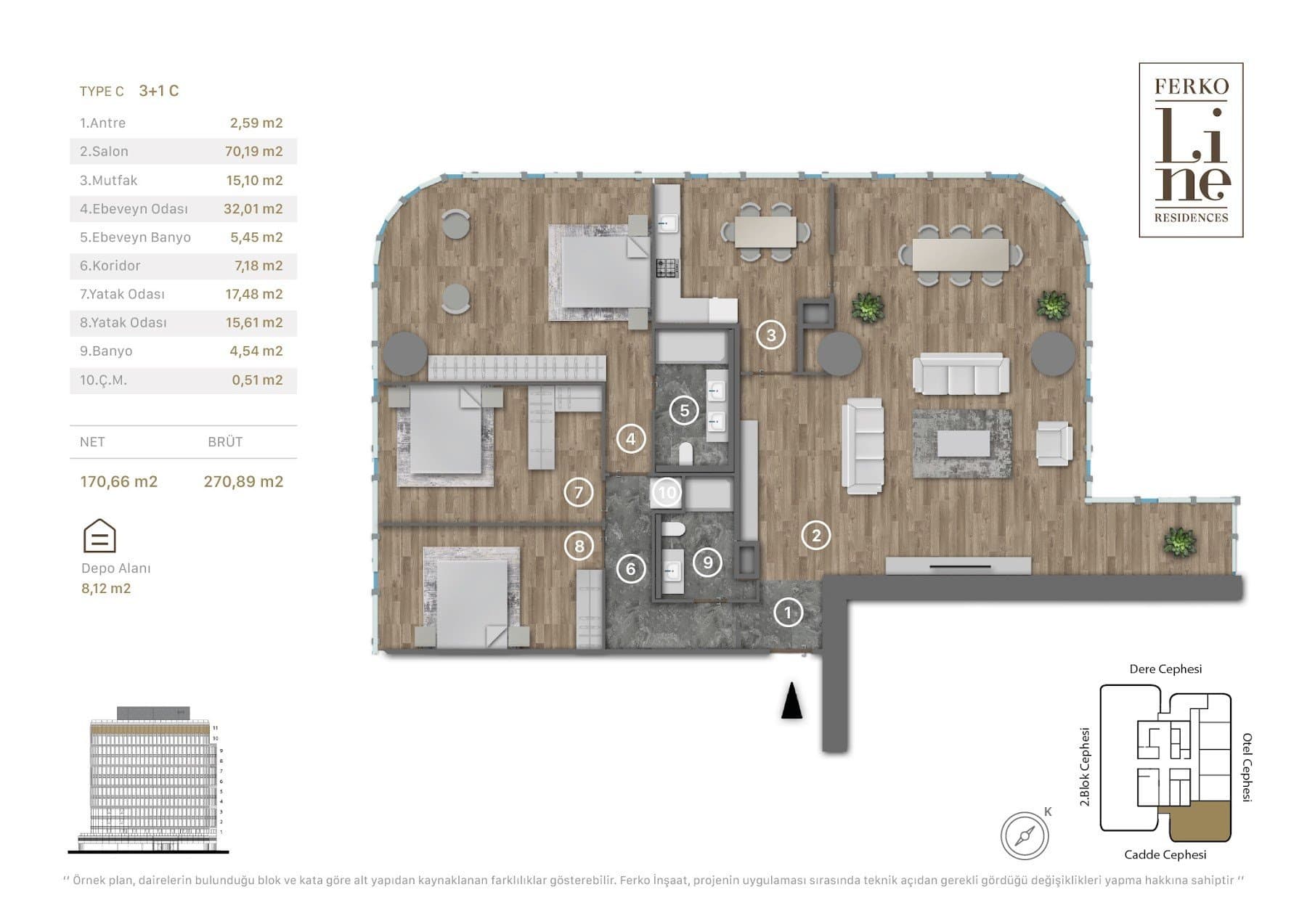 Проект Ferko Line Residences – планировка 3+1 Type C