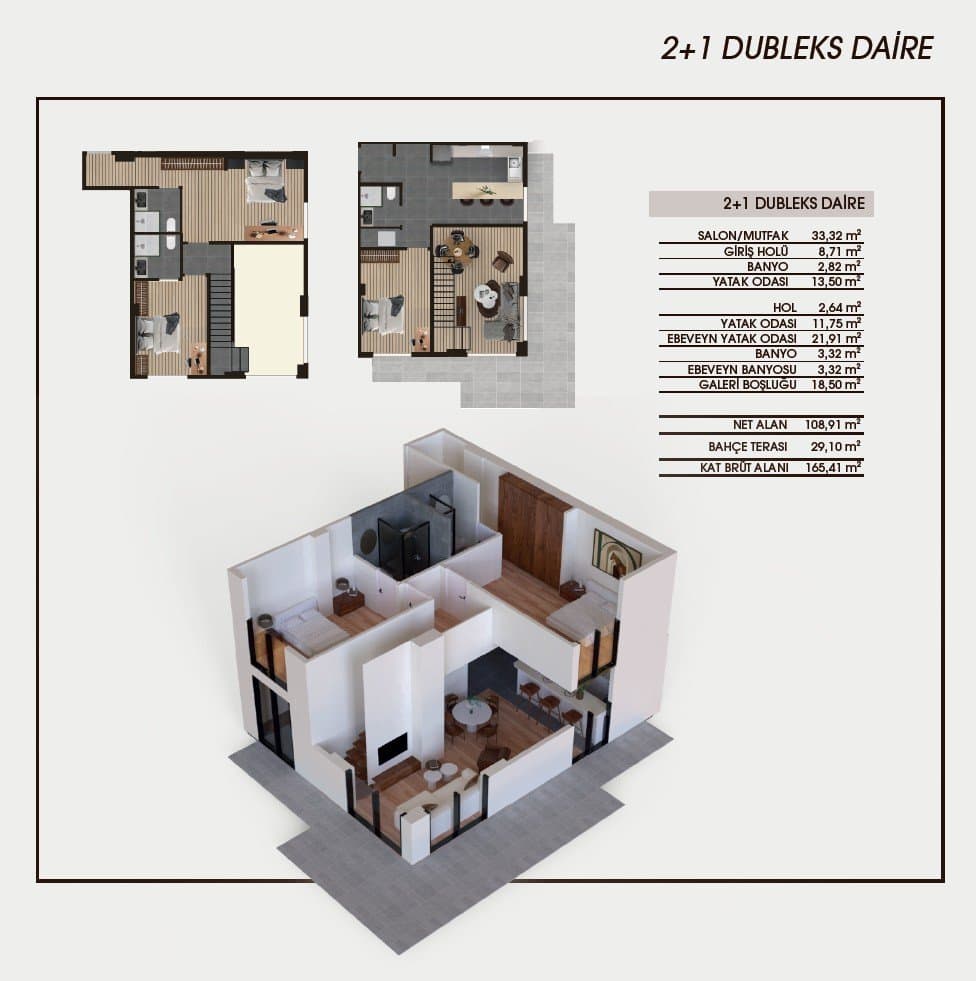 Genn Halkali Project – 2+1 Garden Duplex floor plan
