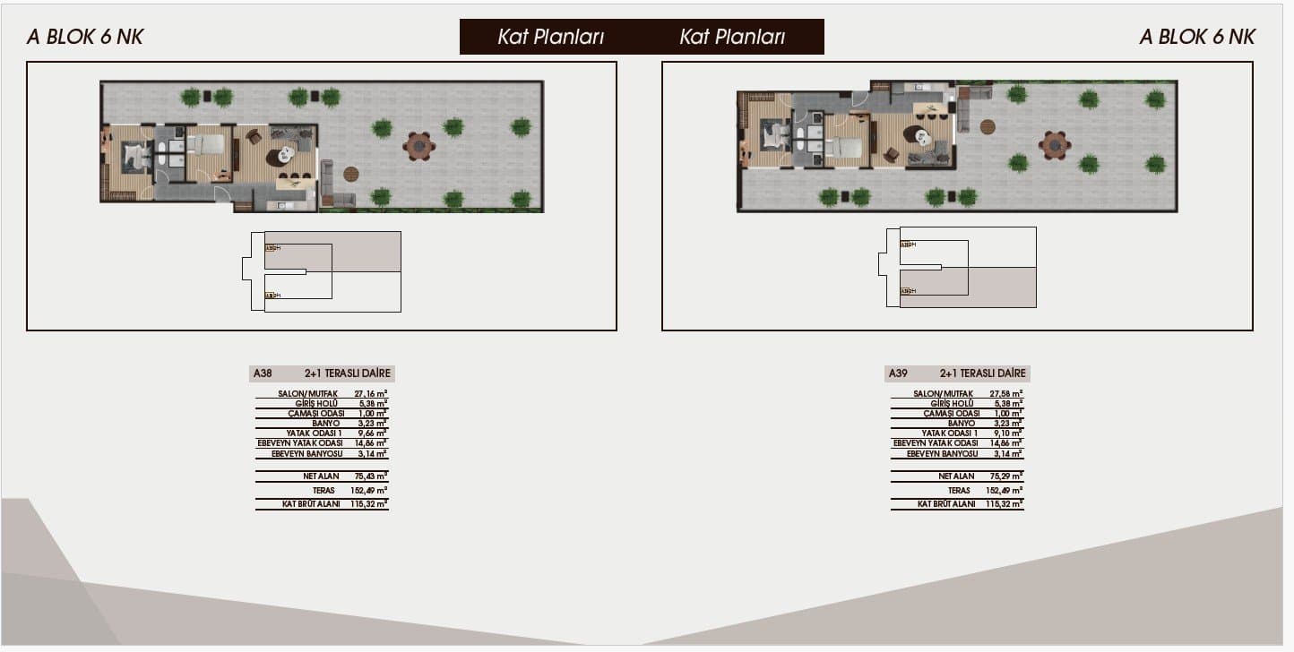 Genn Halkali Project – 2+1 with Terrace floor plan
