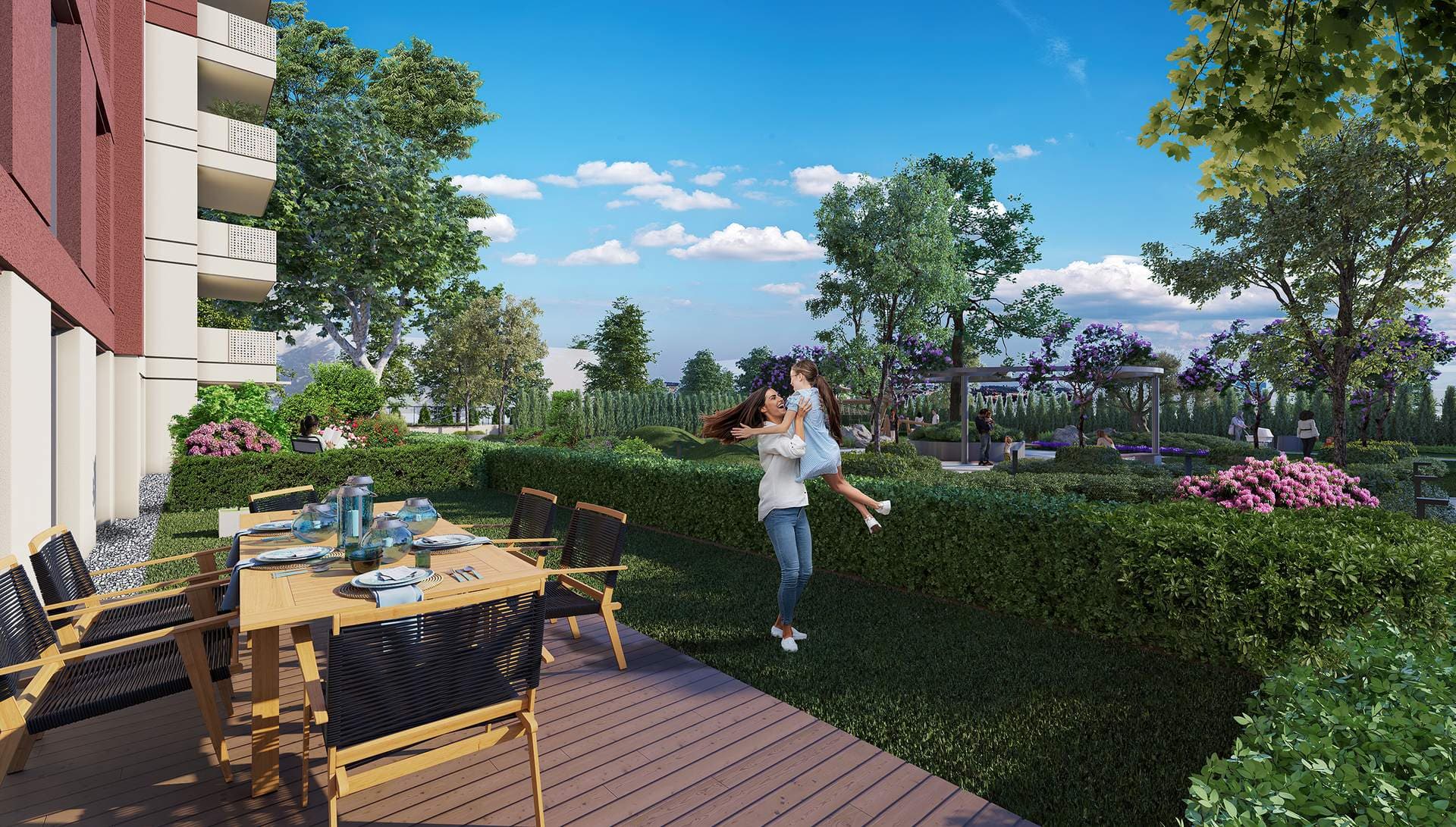 Ground-floor terrace with a private garden