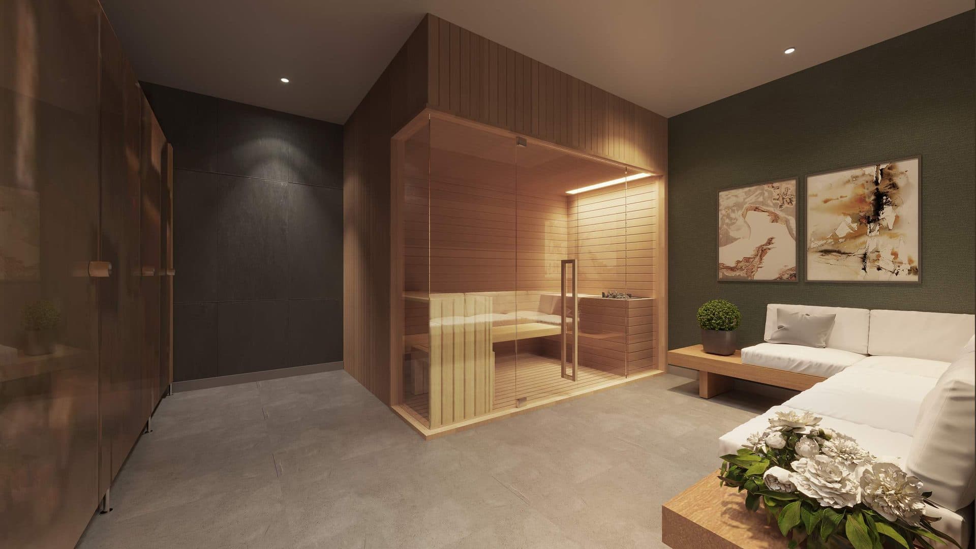 Sauna and relaxation area