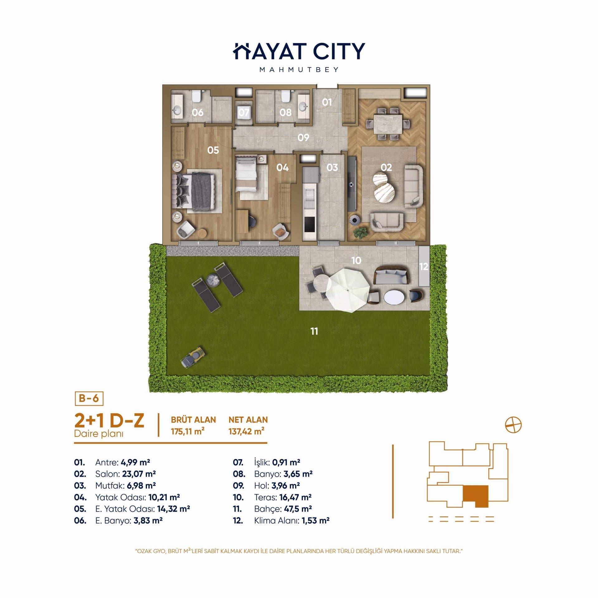 پروژه Hayat City – پلان 2+1 D-Z