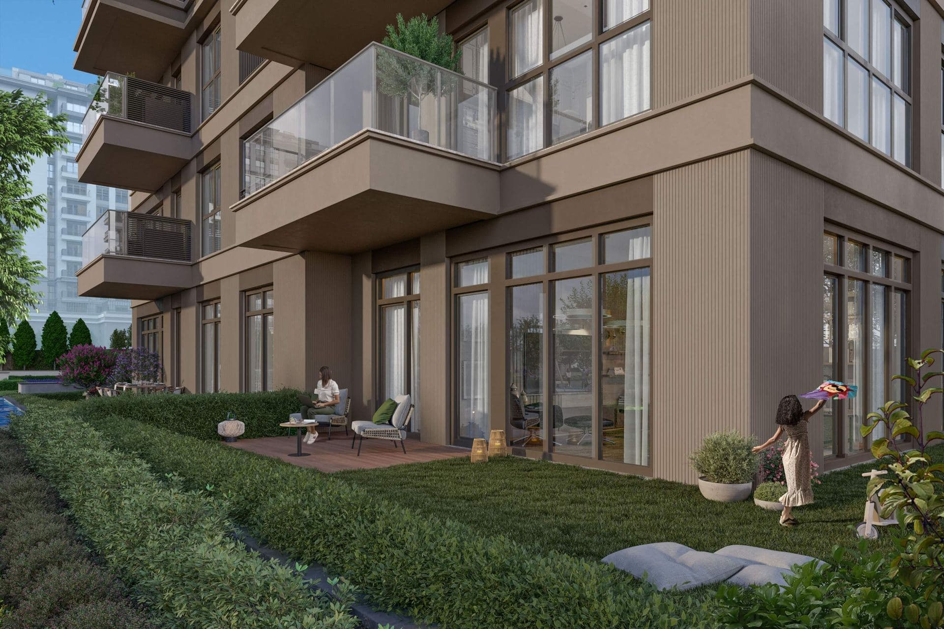 Ground-floor apartment with a private garden at Hayat Flora