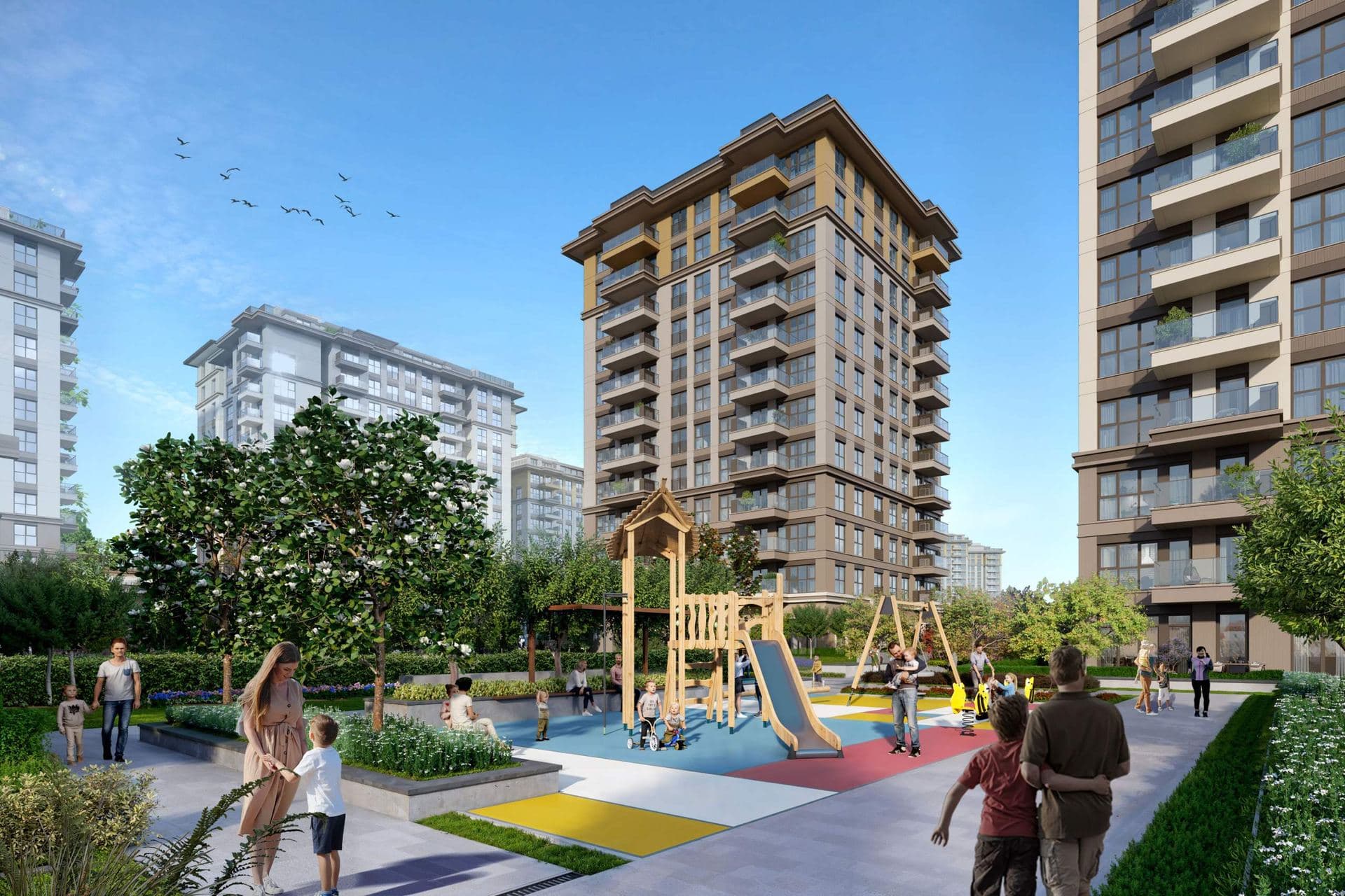 Children's playground between the Hayat Flora blocks