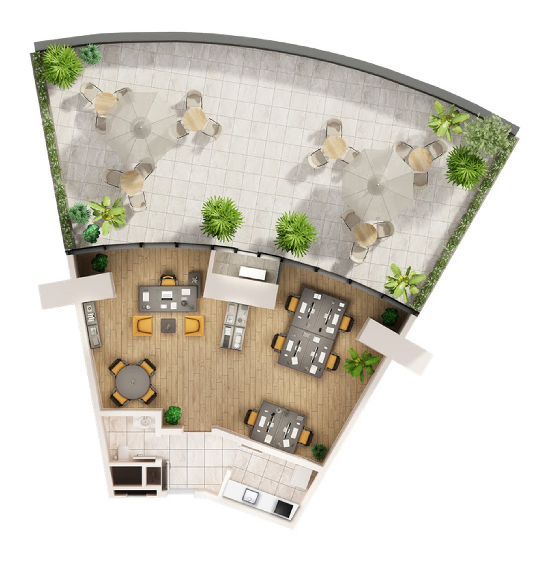 مشروع كريستال كوله – مخطط Office with Terrace