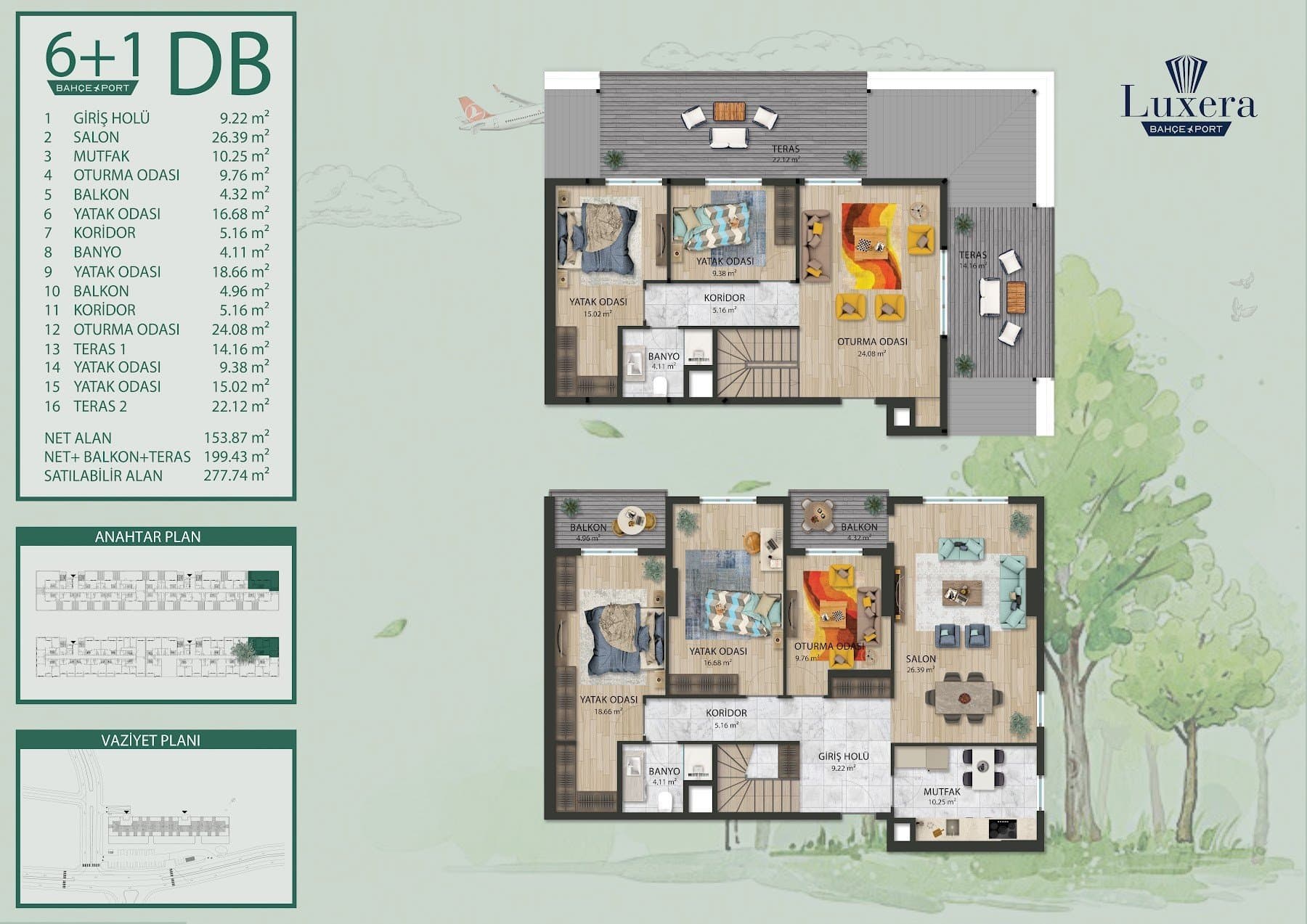 Luxera Bahce Port Project – 6+1 Duplex Type DB floor plan