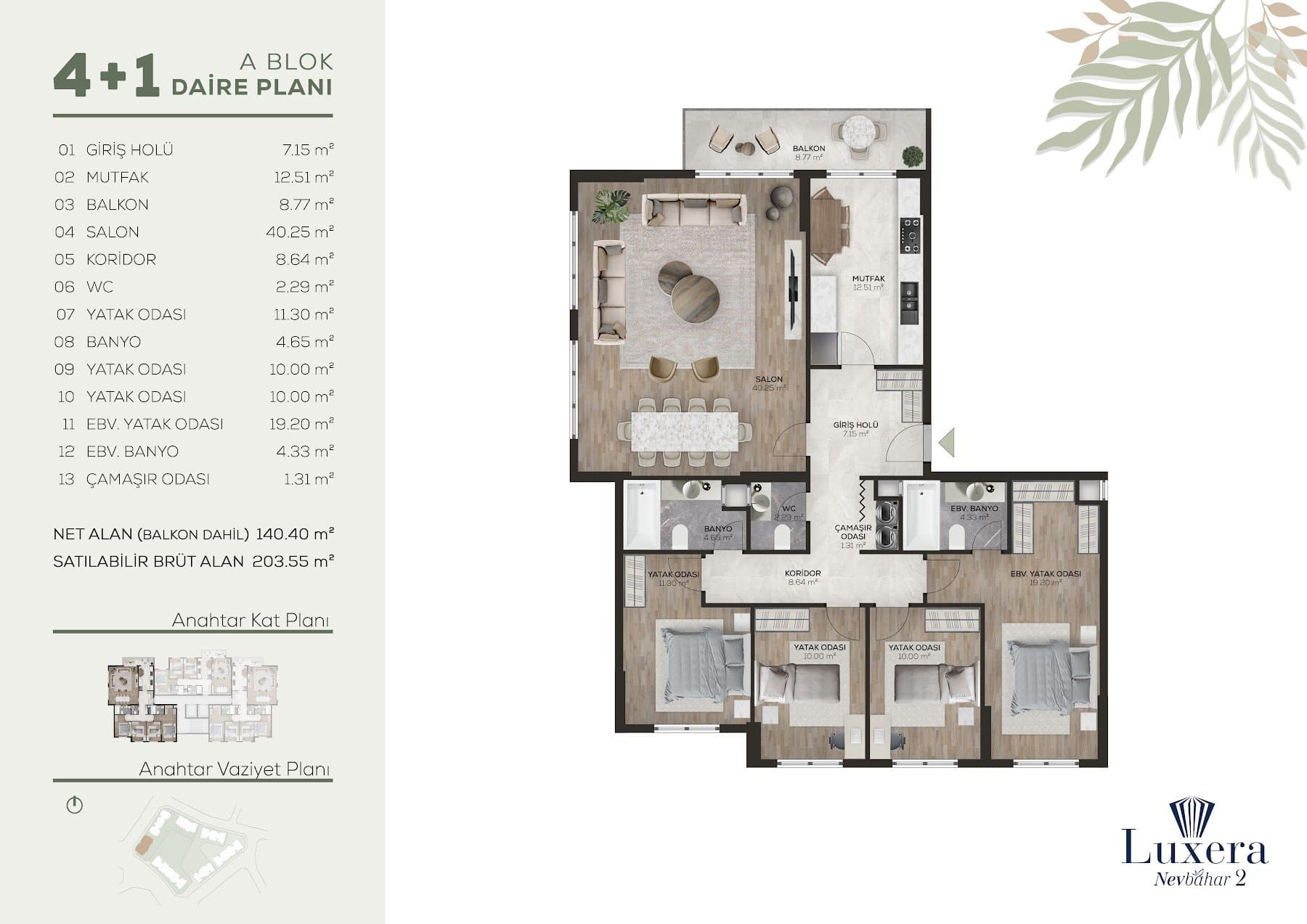 Luxera Nevbahar Life Project – 4+1 Type A floor plan