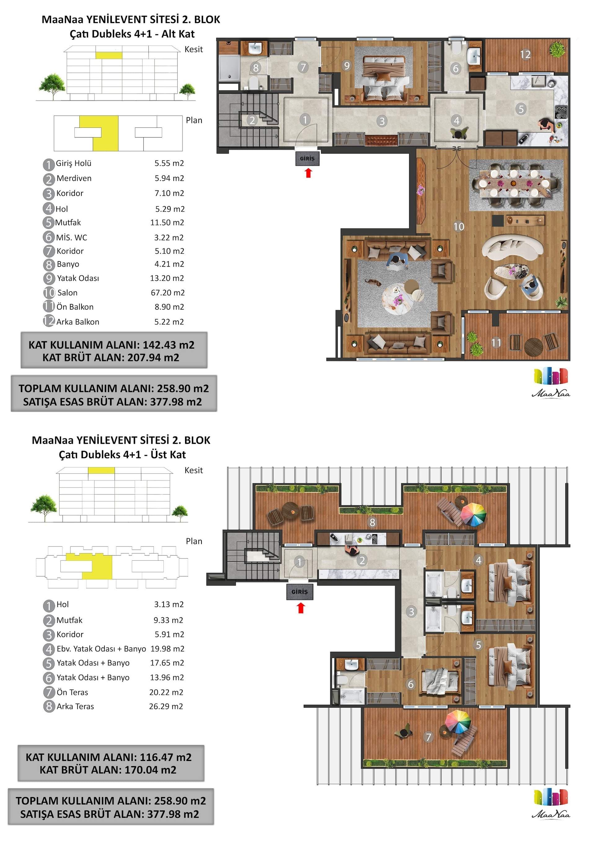 MaaNaa Levent Project – 4+1 Roof Duplex, Block 2 floor plan