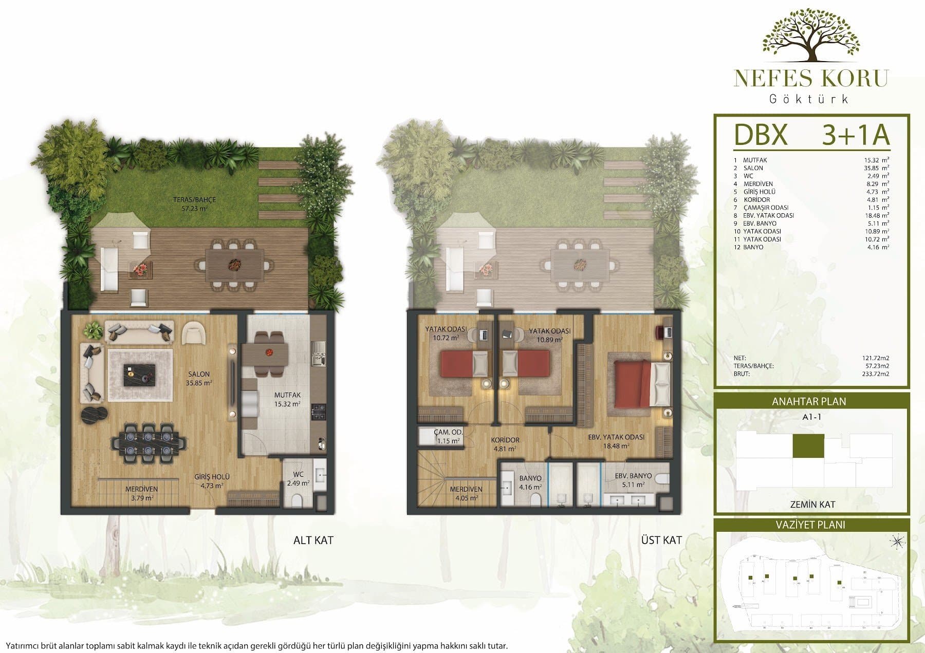 Nefes Koru Gokturk Project – 3+1 Duplex Type A floor plan