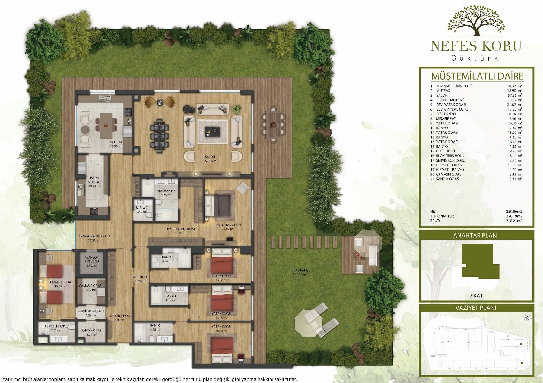 Nefes Koru Gokturk Project – 4+1 Apartment with Staff Quarters floor plan