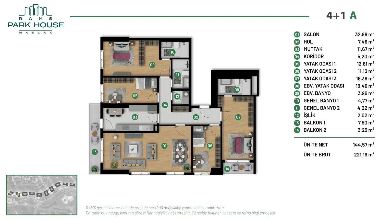 RAMS Park House Maslak Project – 4+1 Type A floor plan