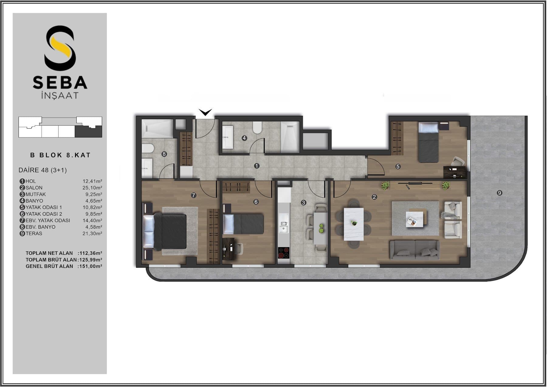 Проект Seba Casa – планировка 3+1