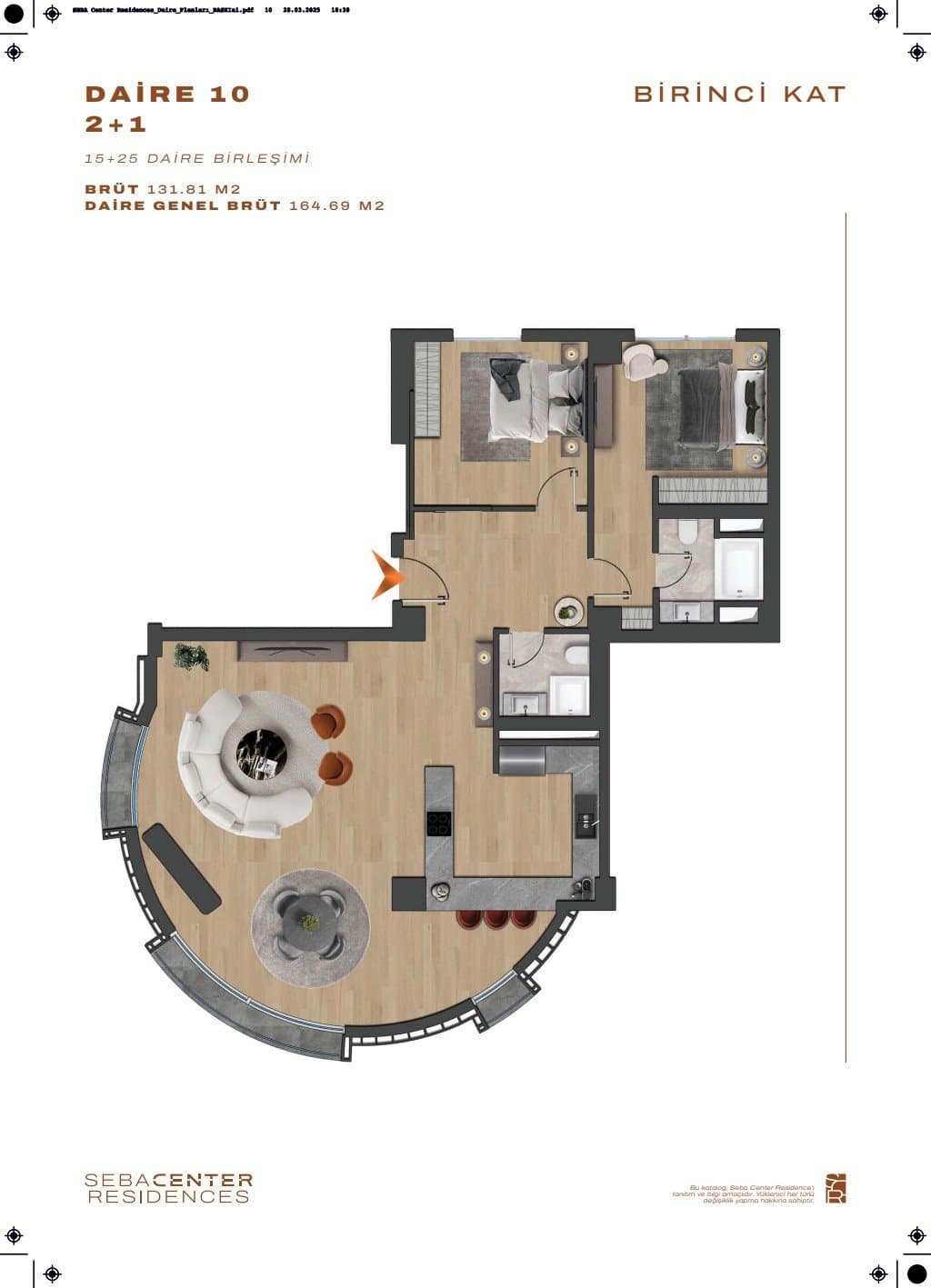 Проект Seba Center Residences – планировка 2+1 Type C