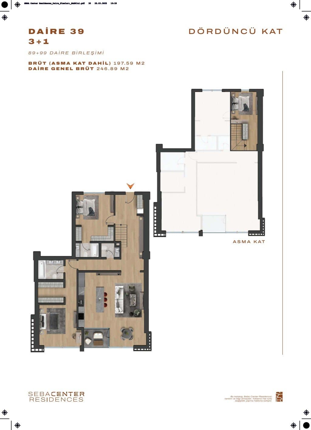 Проект Seba Center Residences – планировка 3+1 Duplex Type G