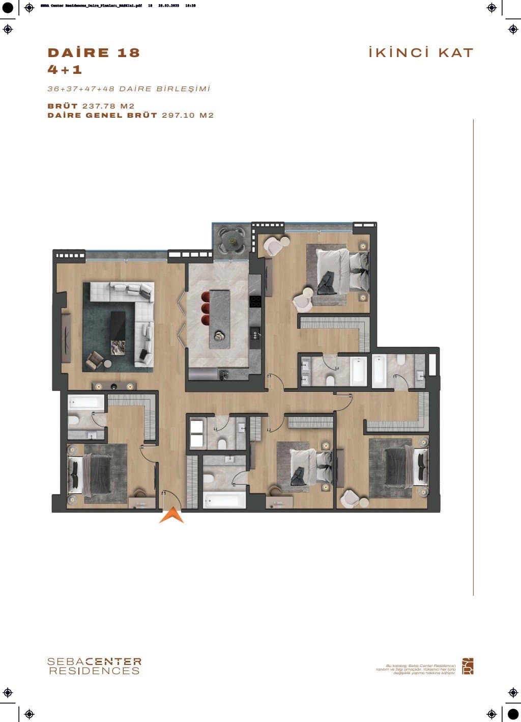 Проект Seba Center Residences – планировка 4+1 Type A