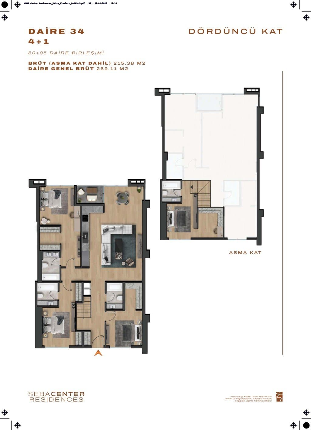 Проект Seba Center Residences – планировка 4+1 Duplex Type C