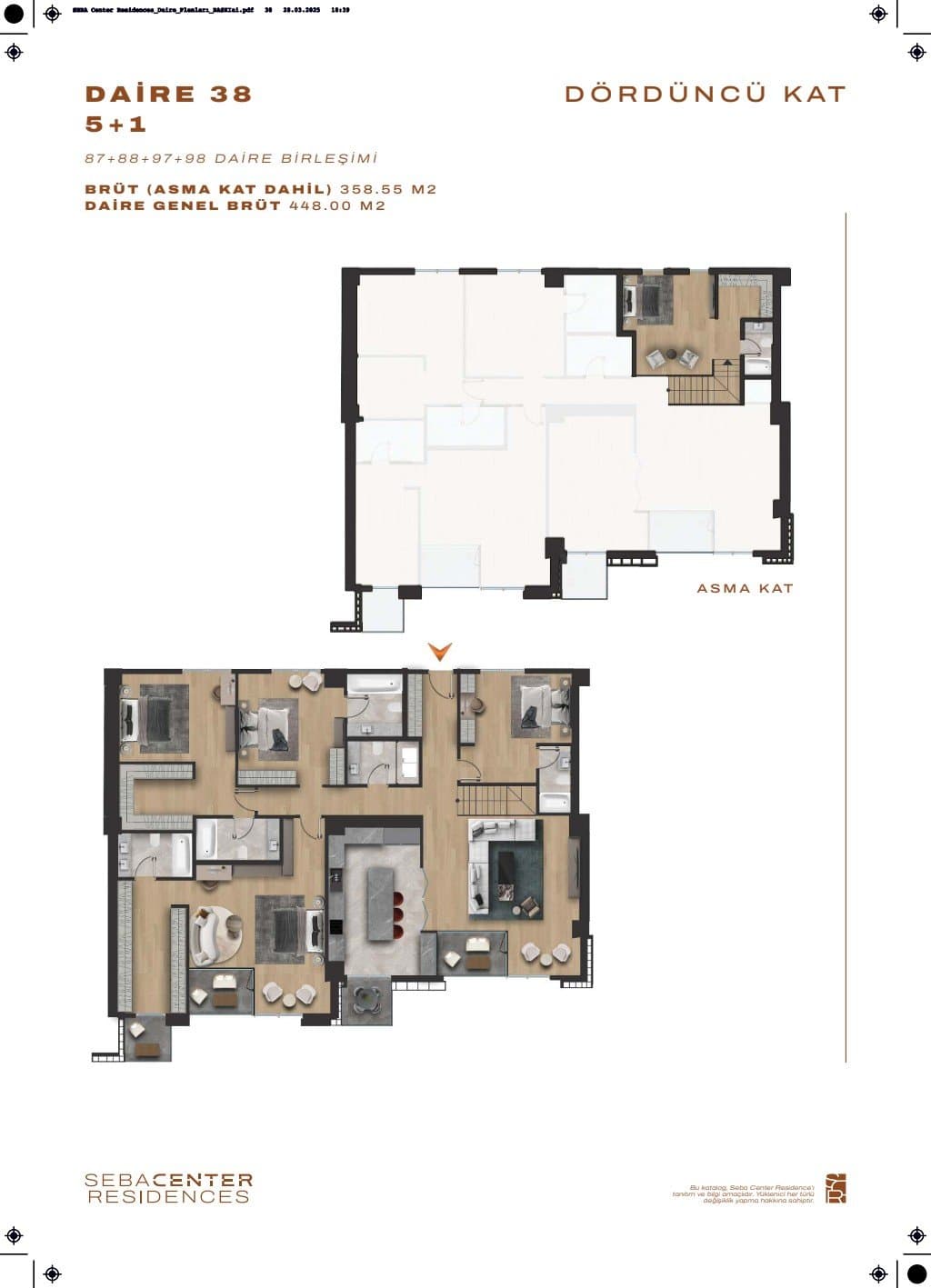 Проект Seba Center Residences – планировка 5+1 Duplex