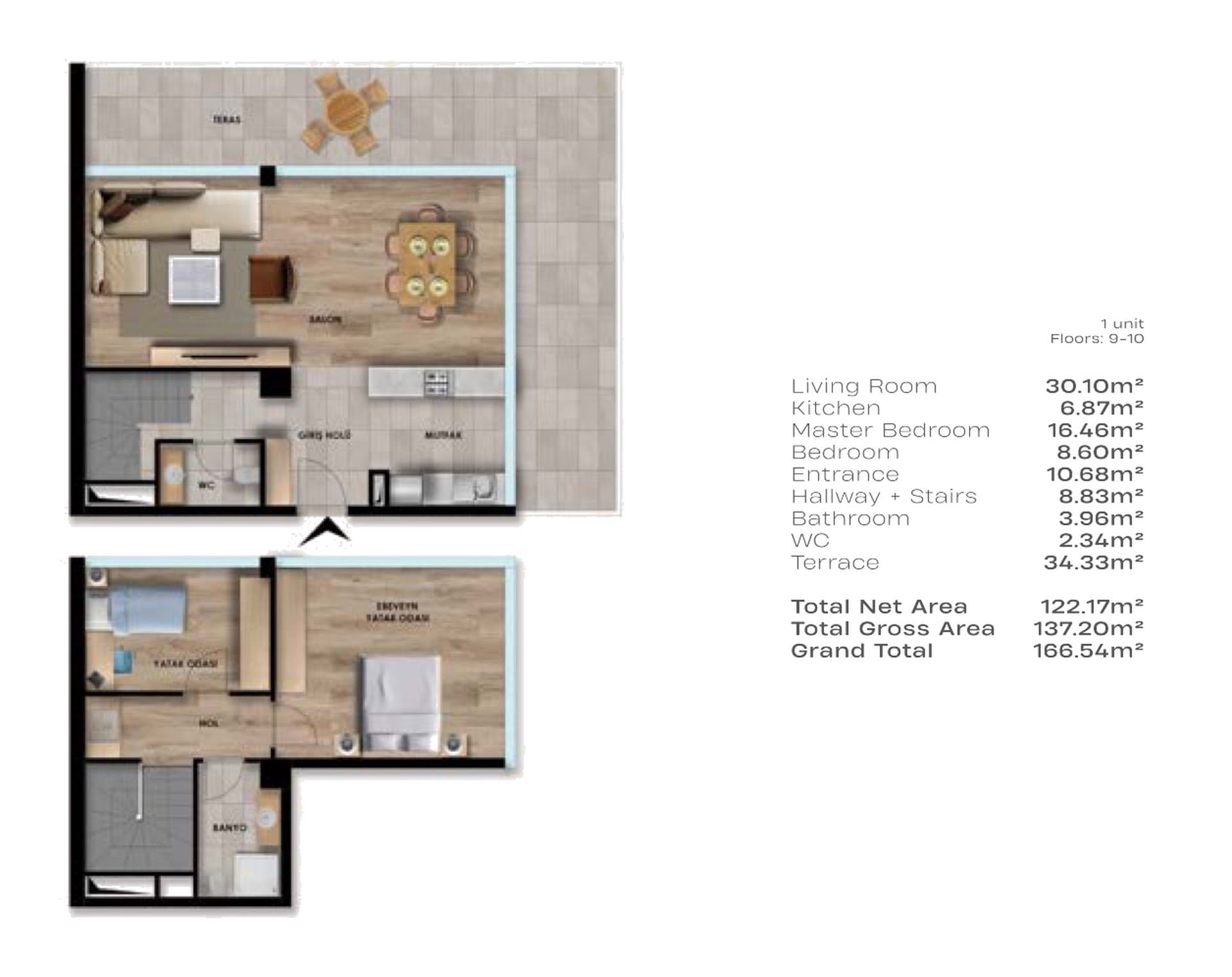 Проект Seba Central – планировка 2+1 Type F Duplex