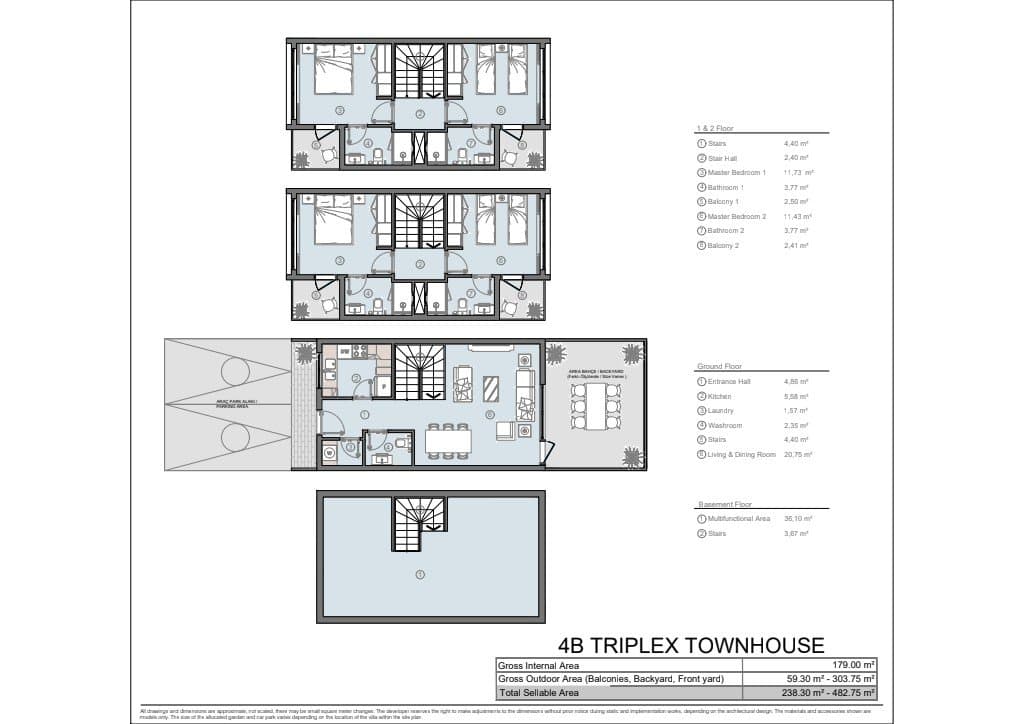 مشروع سيلفانا اسطنبول – مخطط 4+1 Triplex Townhouse