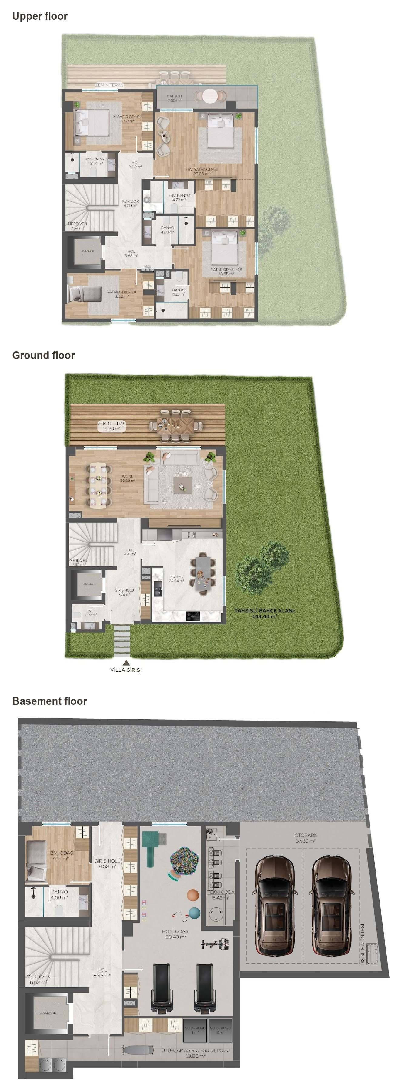 Tane Villas Project – 6+1 Type A floor plan