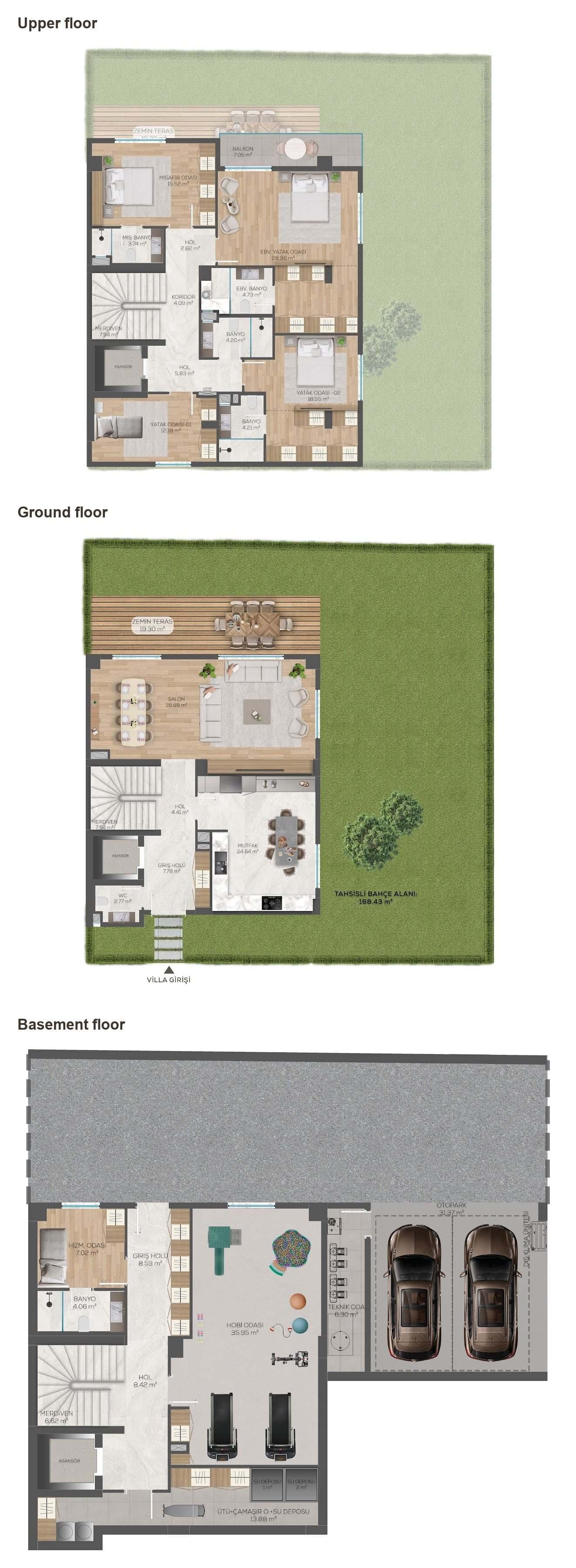 Tane Villas Project – 6+1 Type A.II floor plan