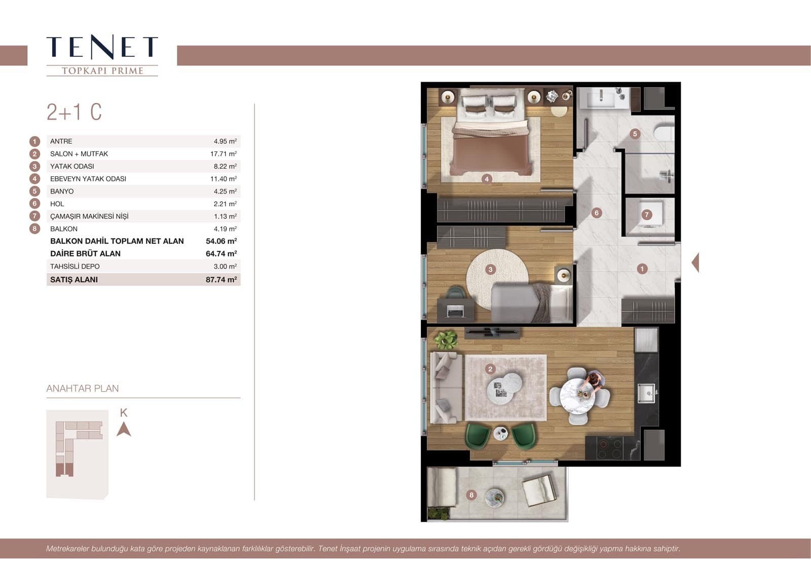 Tenet Topkapi Prime Project – 2+1 Type C floor plan