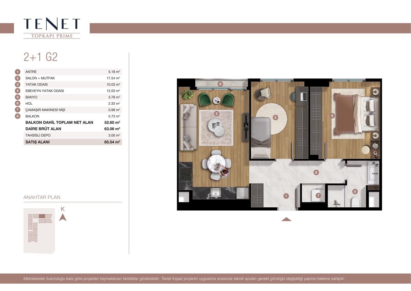 Tenet Topkapi Prime Project – 2+1 Type G2 floor plan