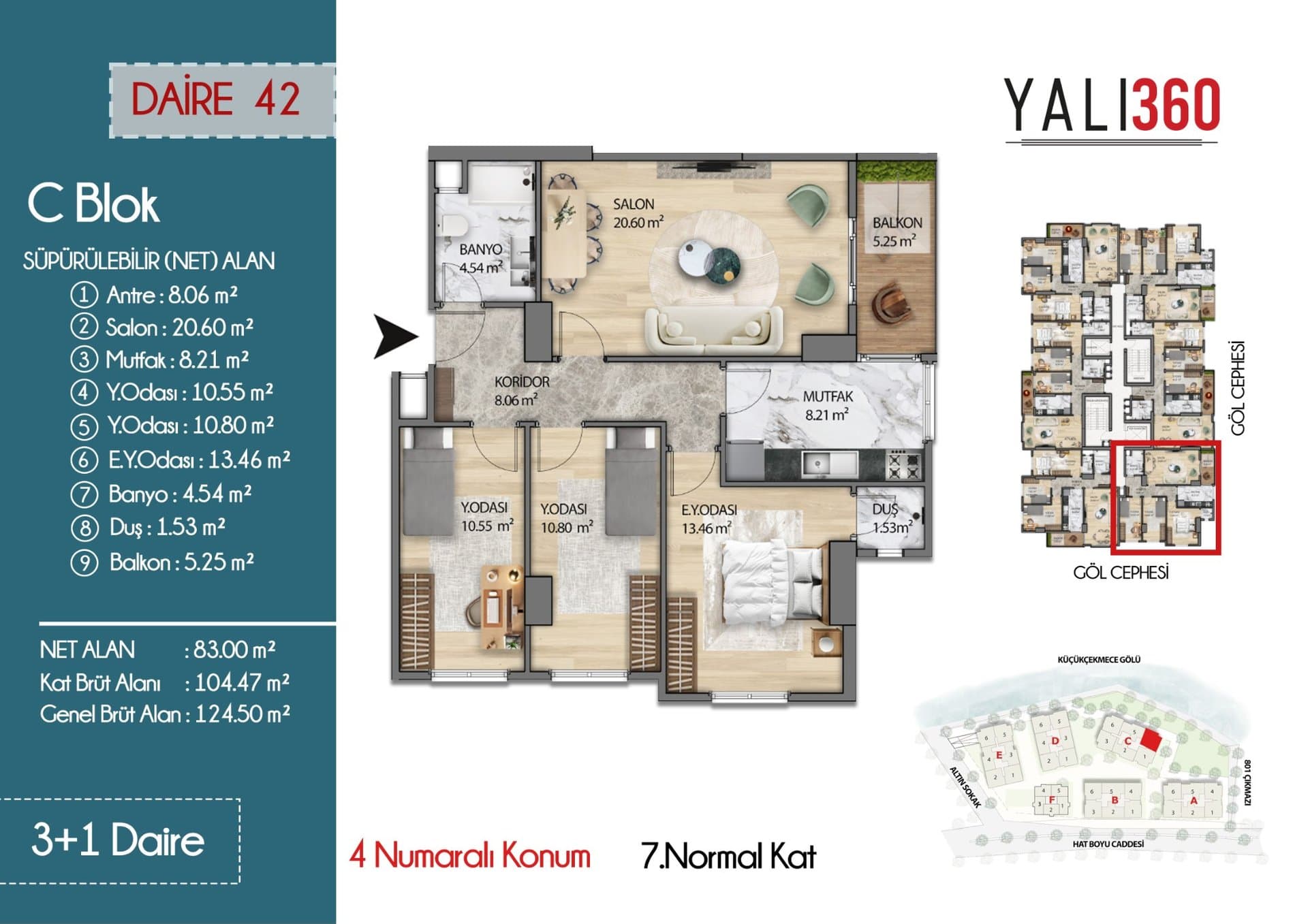 Yali 360 Project – 3+1 C Block, Positions 4 and 6 floor plan