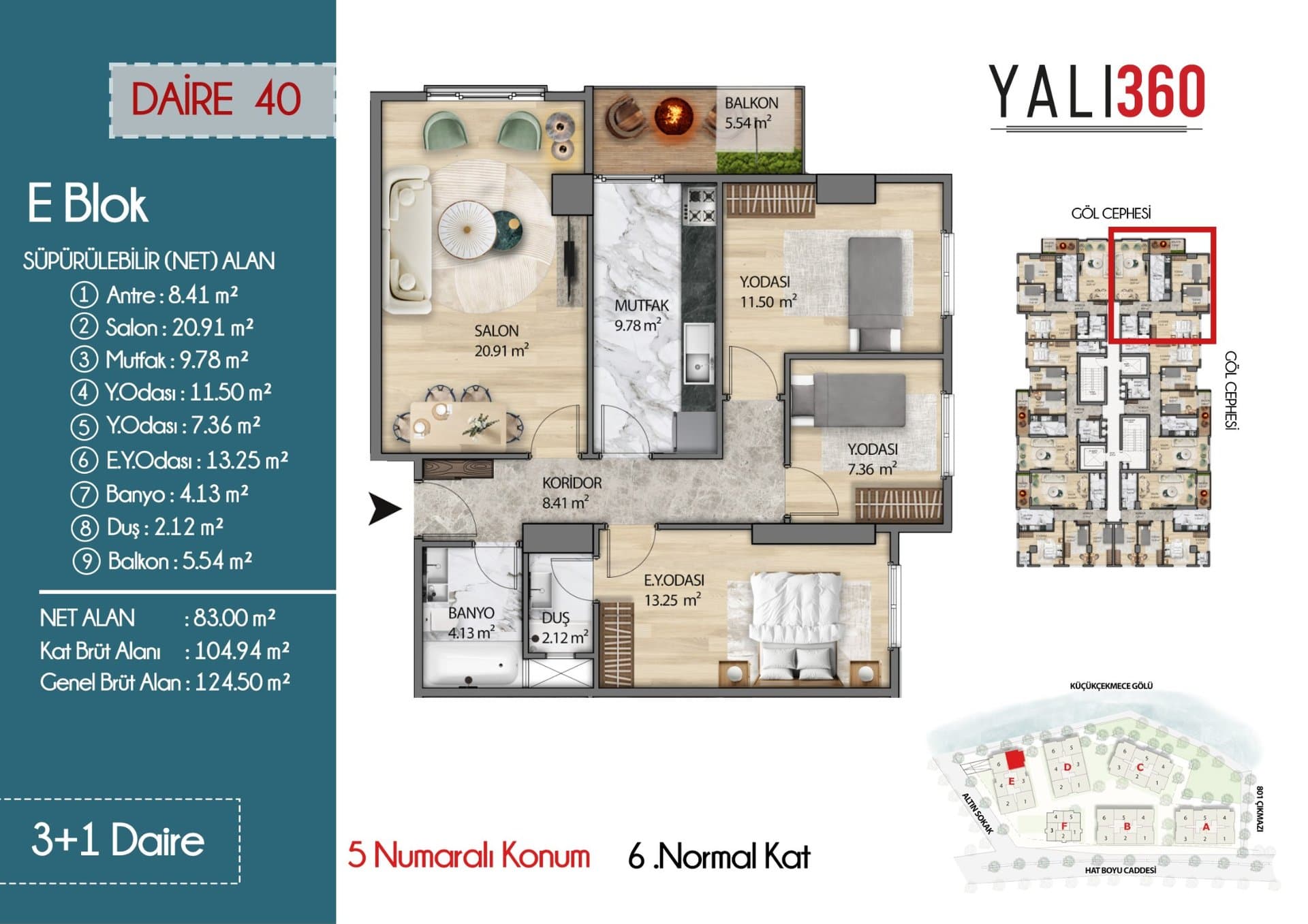 Yali 360 Project – 3+1 E Block, Positions 5 and 6 floor plan