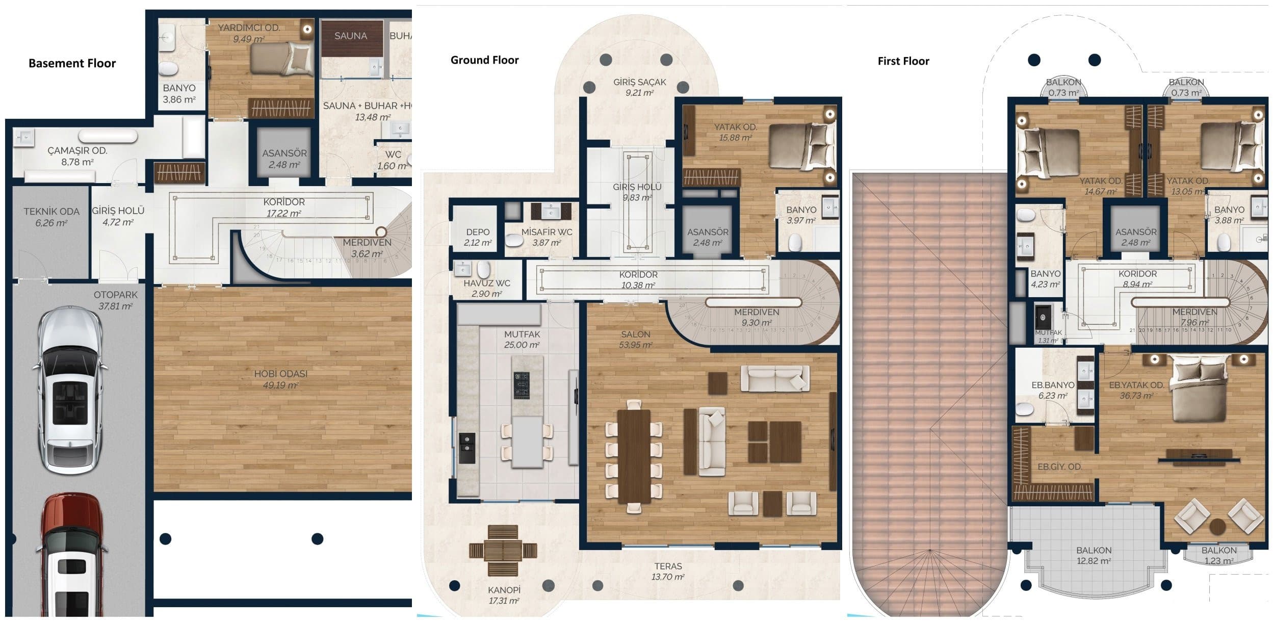 Deniz Istanbul 项目 – Type A villa 户型图