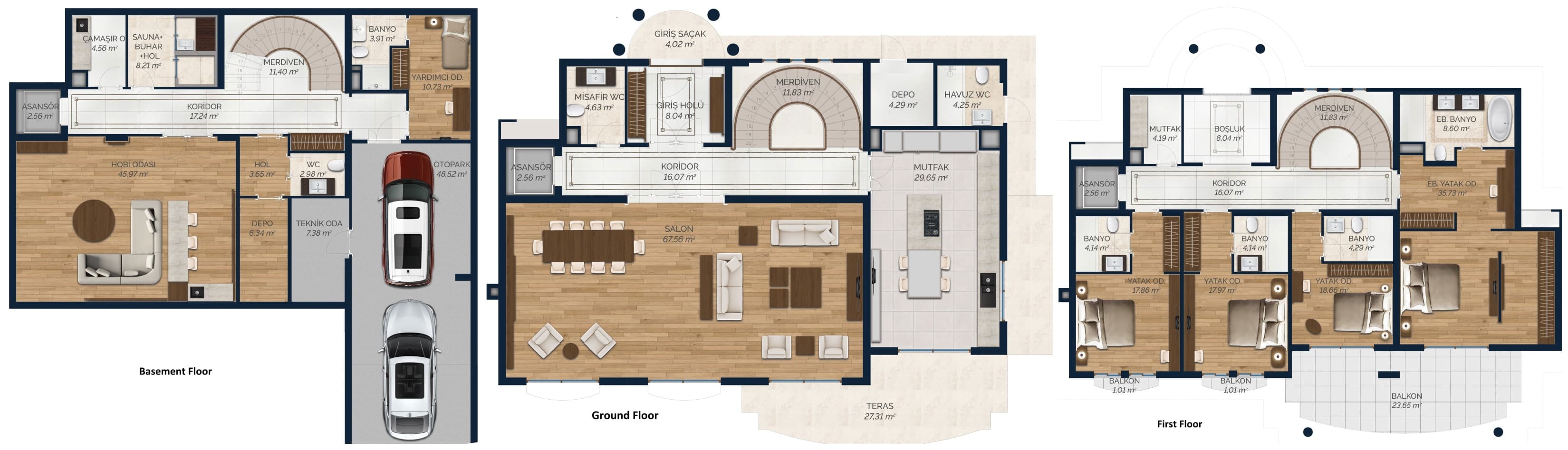 Deniz Istanbul 项目 – Type D villa 户型图