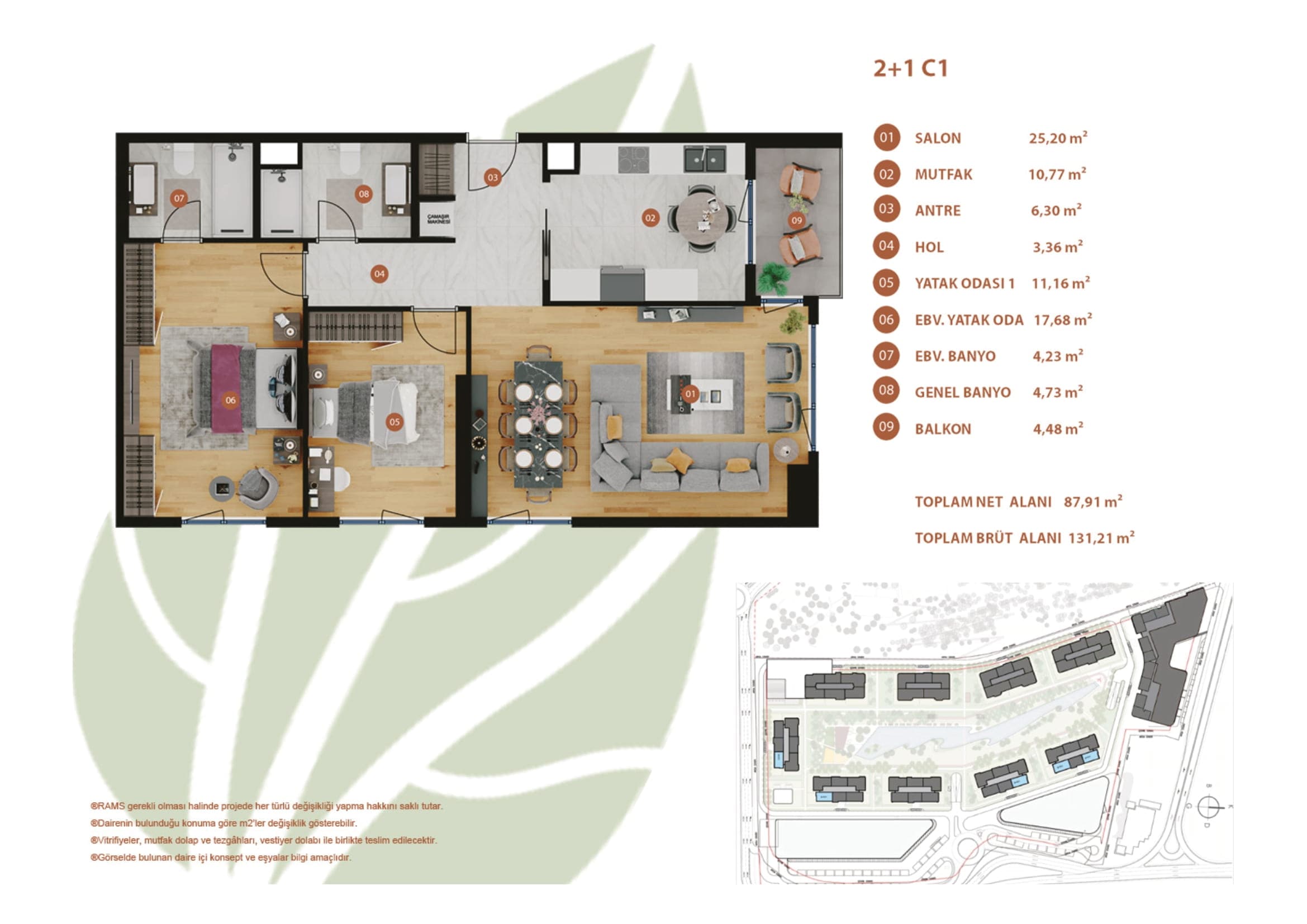 Rams Garden 项目 – 2+1 C1 户型图