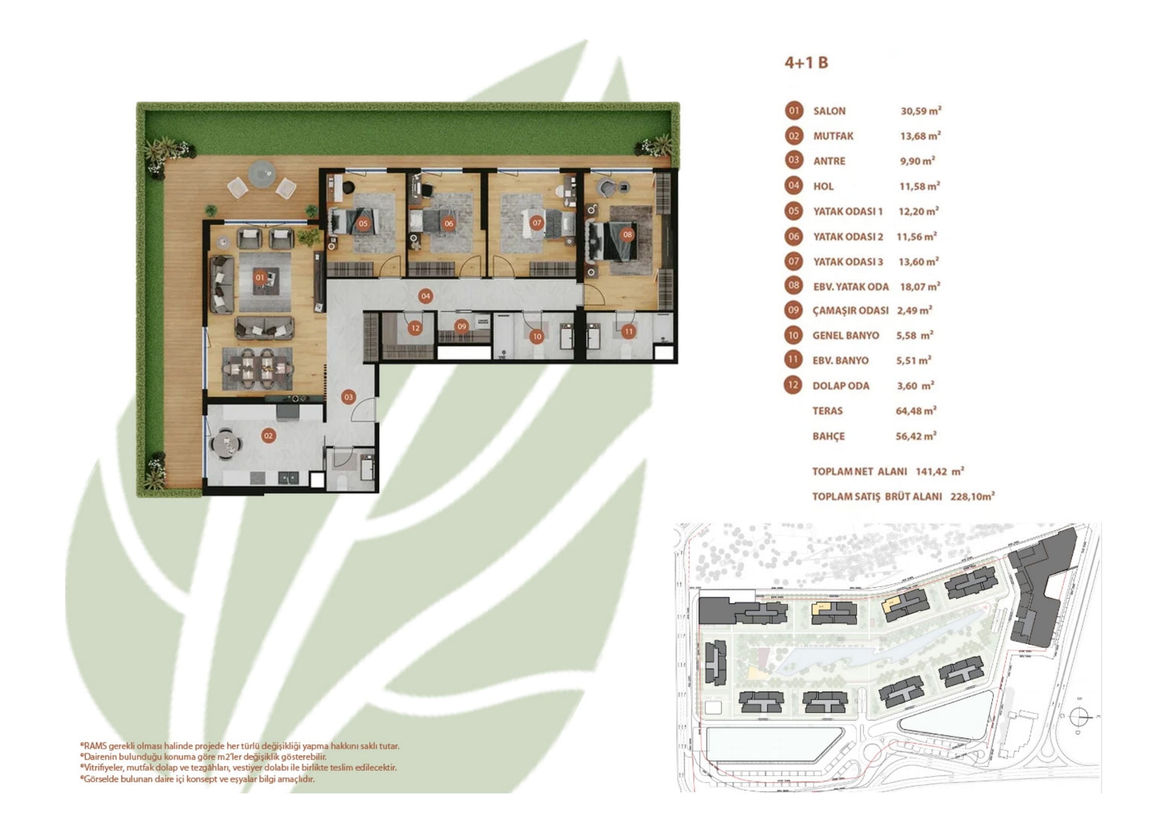 Rams Garden 项目 – 4+1 B 户型图
