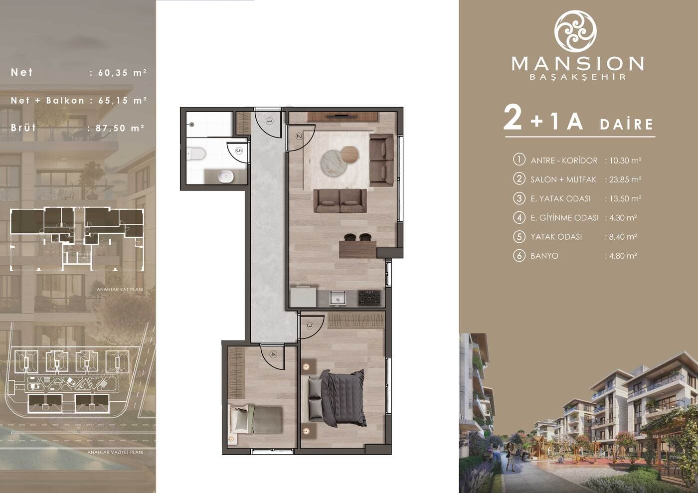 Mansion Basaksehir 项目 – 2+1 户型图