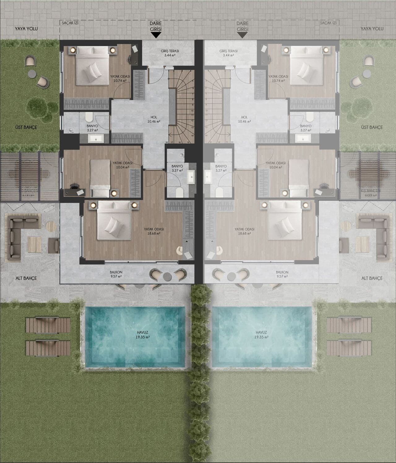 Flamingo Zekeriyakoy 项目 – 5.5 Twin Villas 户型图