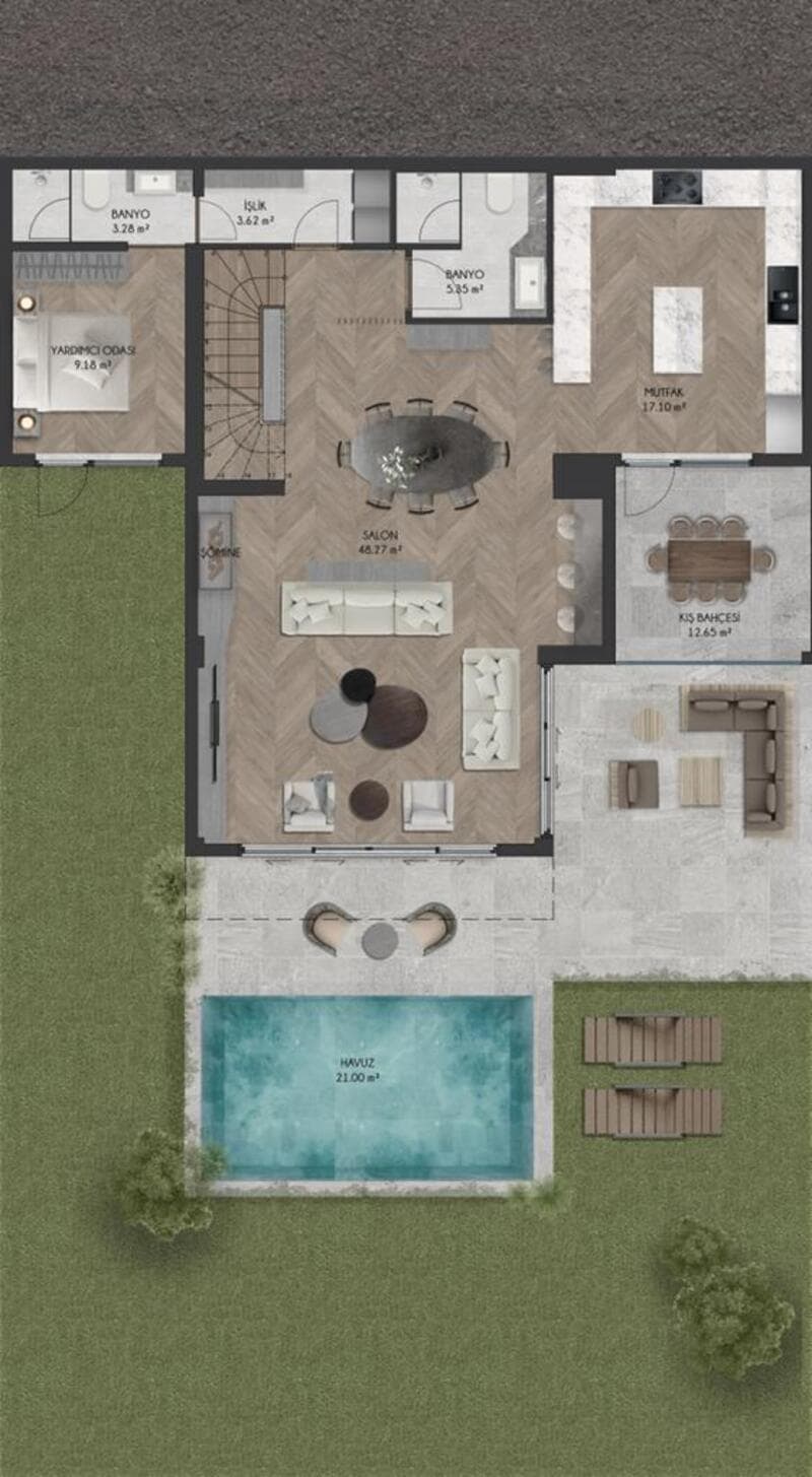 Flamingo Zekeriyakoy 项目 – 6.5+1 Private Villas 户型图