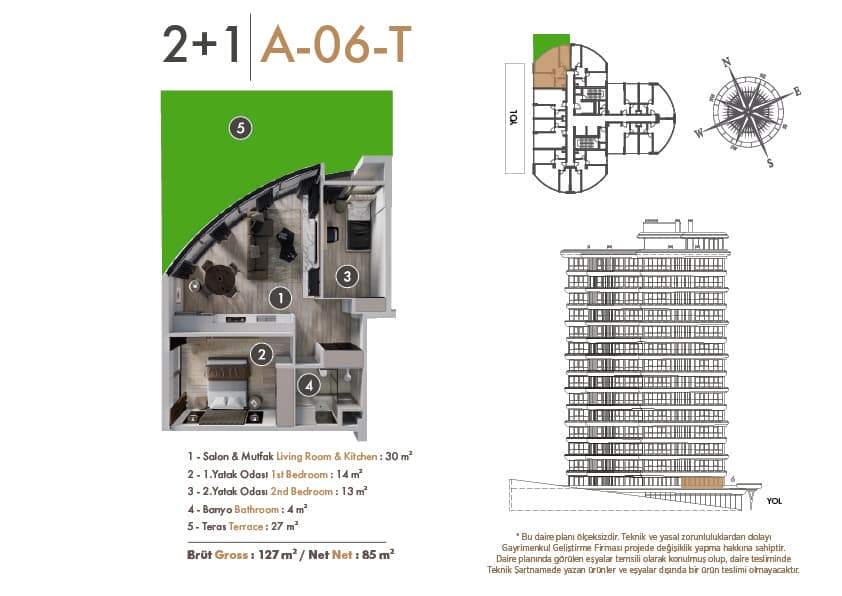 Vaat Express 项目 – 2+1 Terrace 户型图