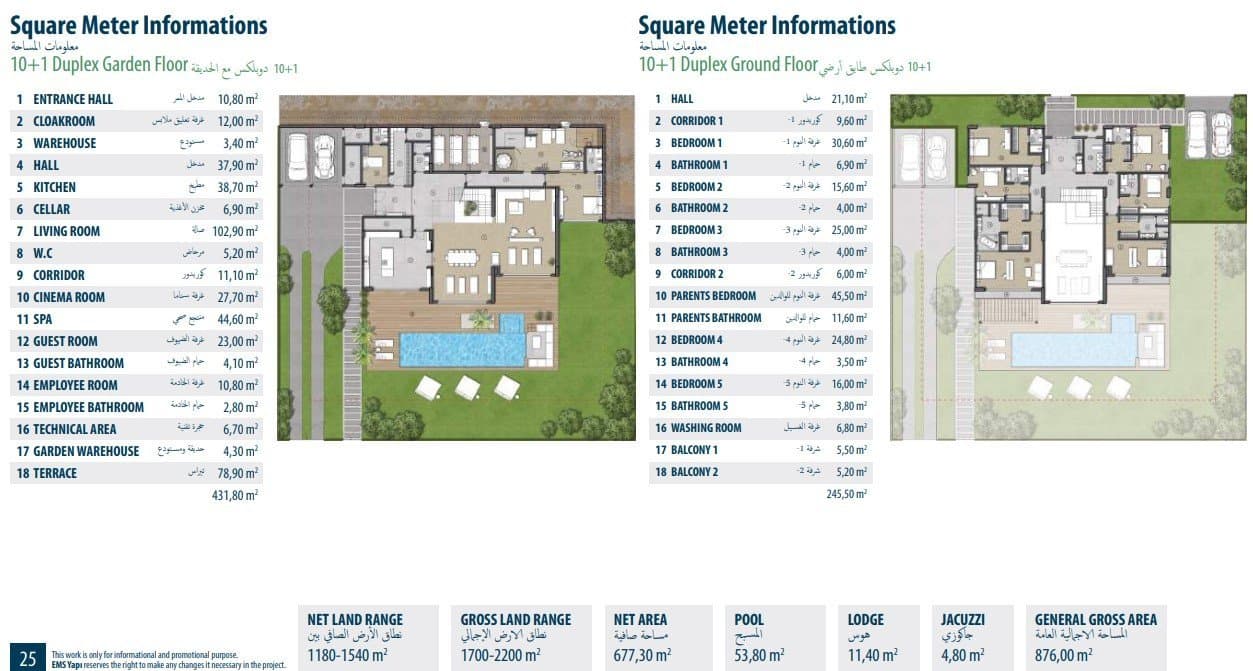 Brand Vadi 项目 – 10+1 Duplex 户型图