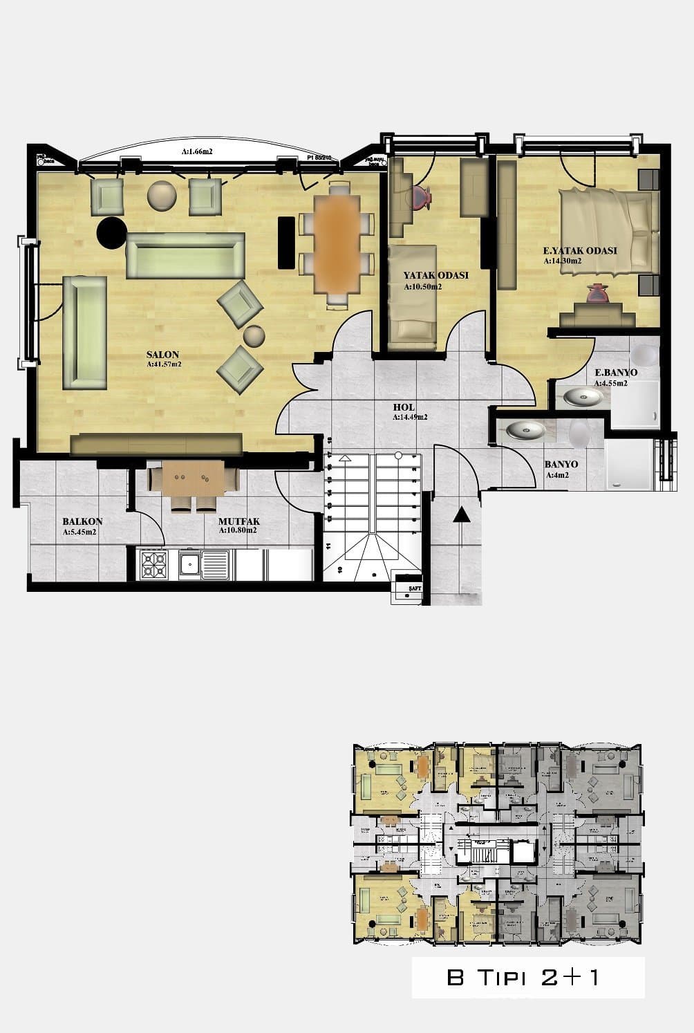 Maritza Vadi 项目 – 5+1 Duplex 1st Floor 户型图
