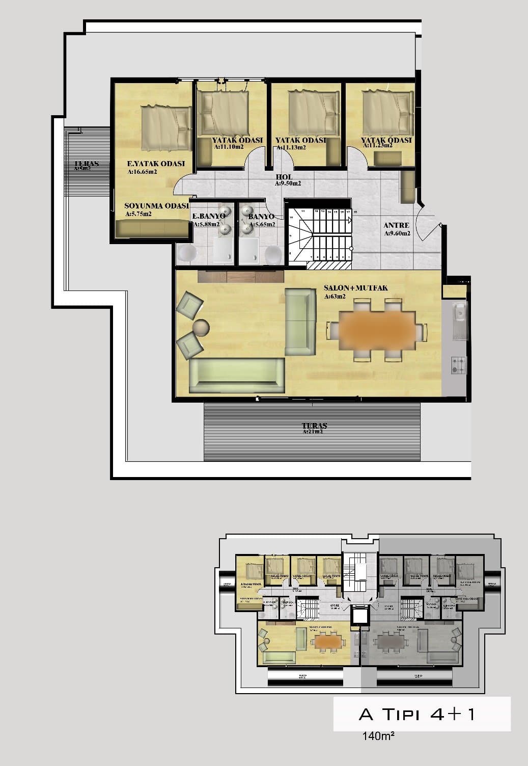 Maritza Vadi 项目 – 5+1 Duplex 2nd Floor 户型图