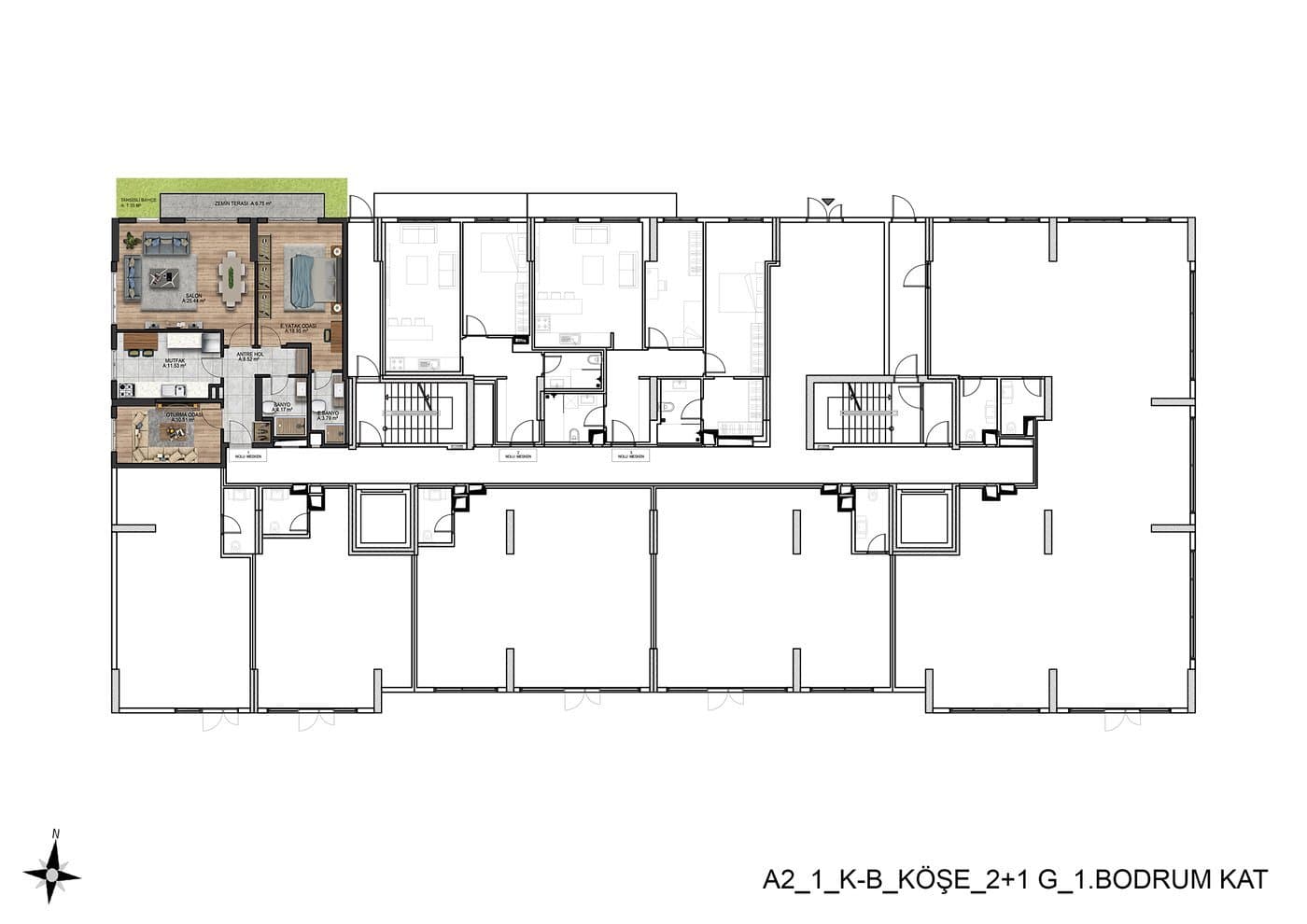 Kirlangic Evler 项目 – A2 Block Layout 户型图