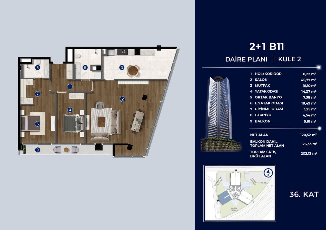 Rams Beyond 项目 – 2+1 36th Floor 户型图
