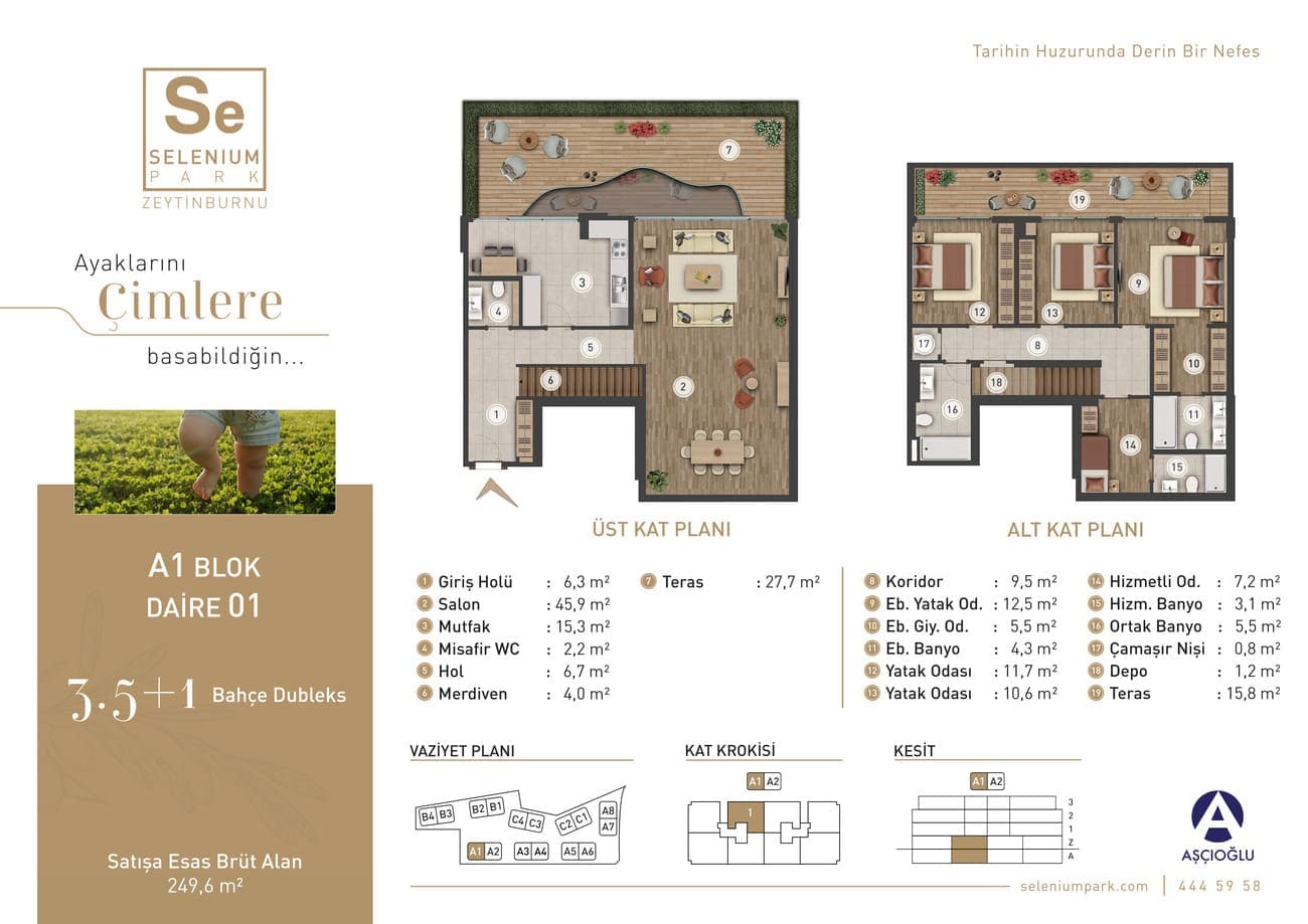 Selenium Park 项目 – 3.5+1 Duplex 户型图