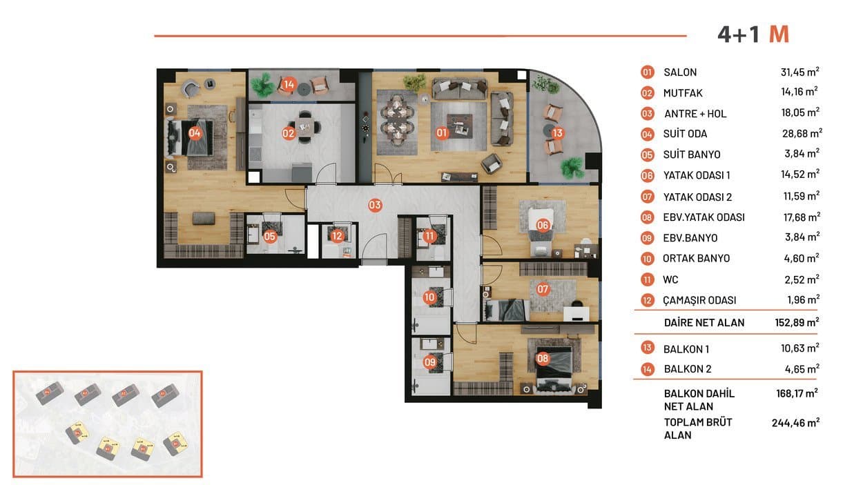 Rams City Halic 项目 – 4+1 户型图